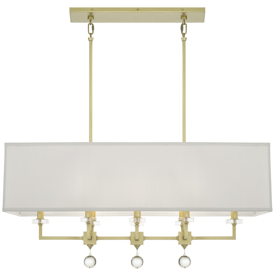 Paxton 8 Light 38 inch Aged Brass Linear Chandelier Ceiling Light
