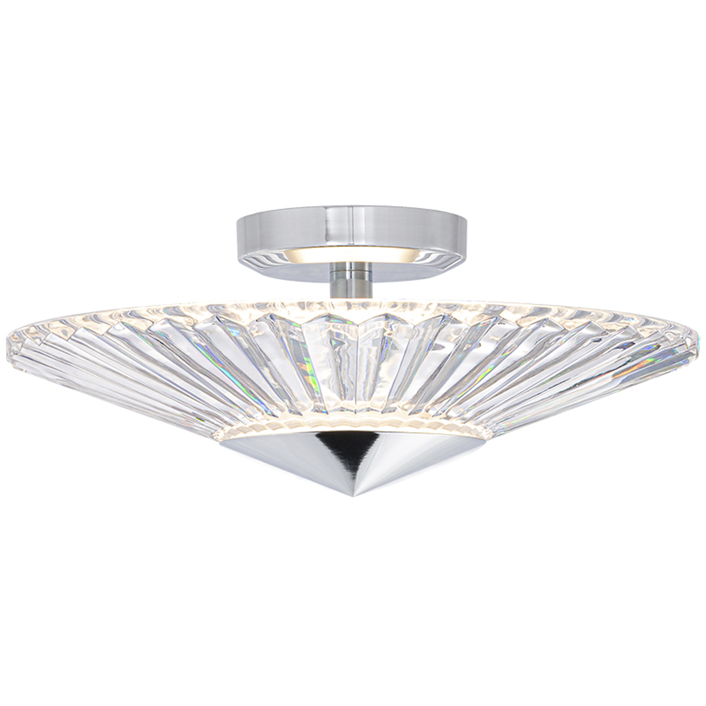 Signature Origami LED 16 inch Polished Chrome Semi-Flush Mount Ceiling Light, Schonbek Signature