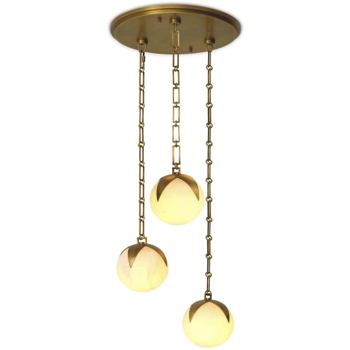 Alesa 5 Light 13.78 inch Antique Brass and Alabaster Pendant Ceiling Light