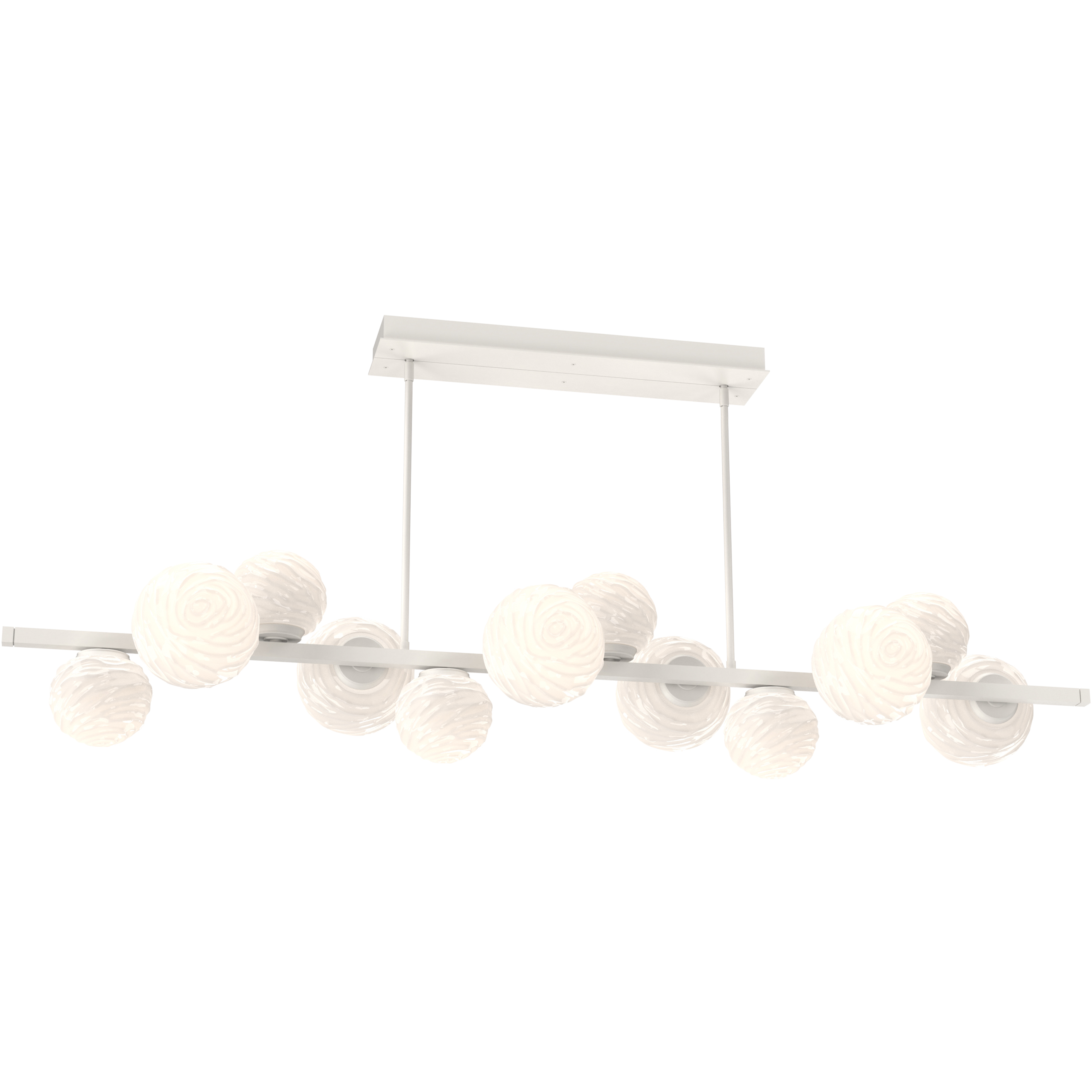 Gaia LED 72 inch Salt White Chandelier Ceiling Light in 3000K LED, Twisted Branch