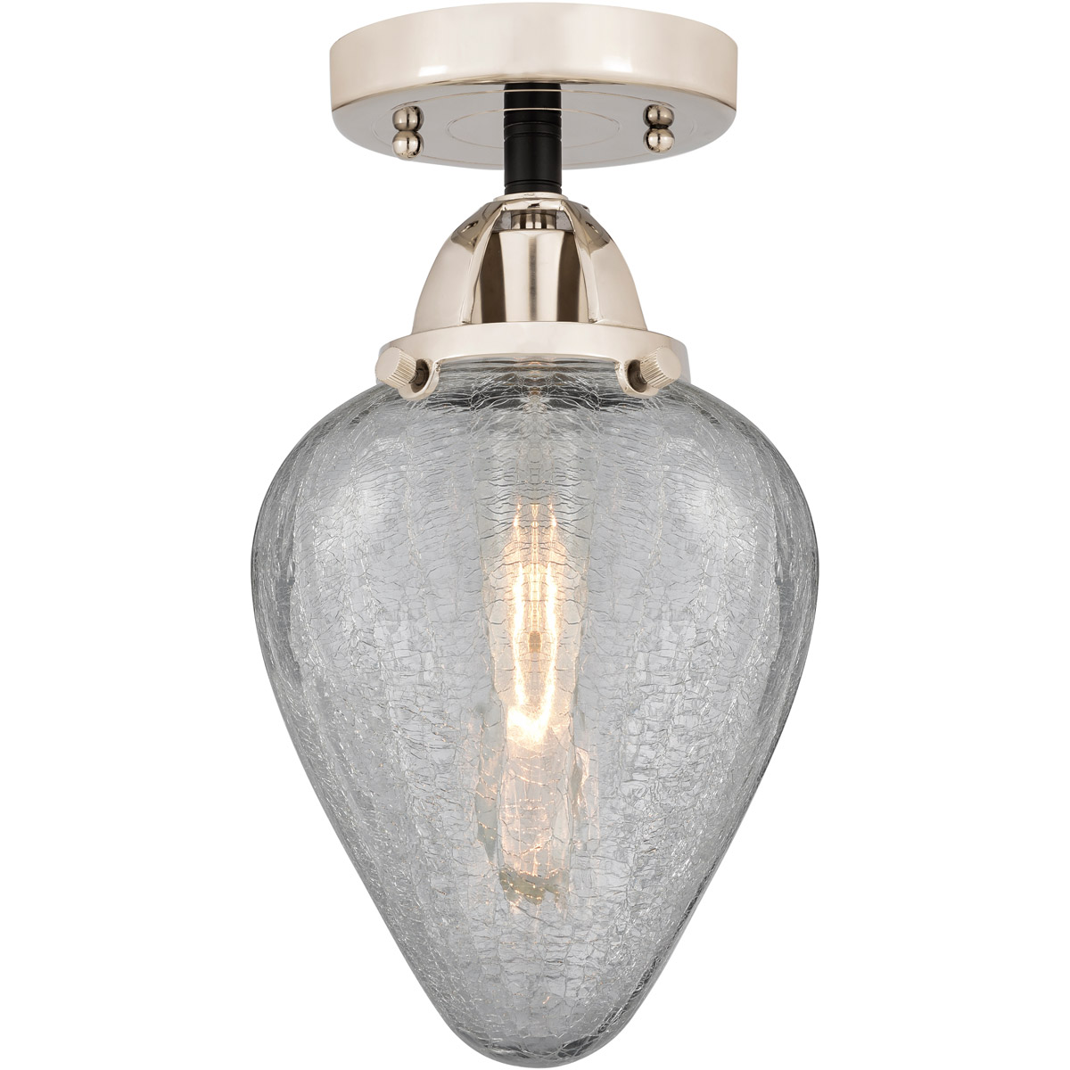 Nouveau 2 Geneseo LED 7 inch Black Polished Nickel Semi-Flush Mount Ceiling Light