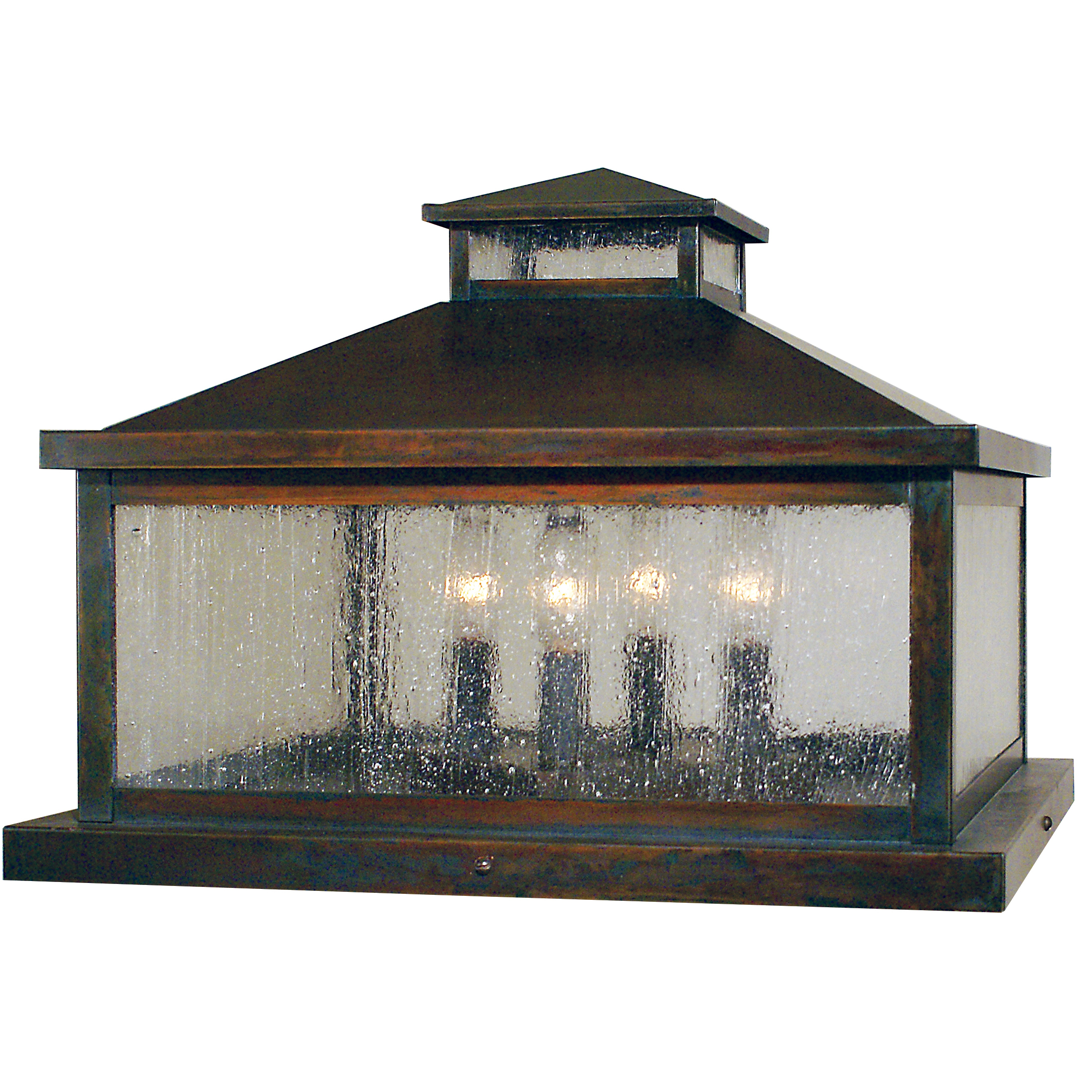 Canterbury 4 Light 15.5 inch Mission Brown Column Mount in Cream