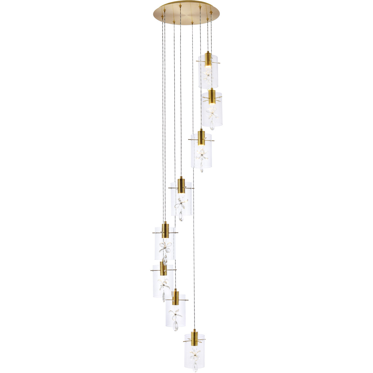 Hana 8 Light 18 inch Gold Pendant Ceiling Light