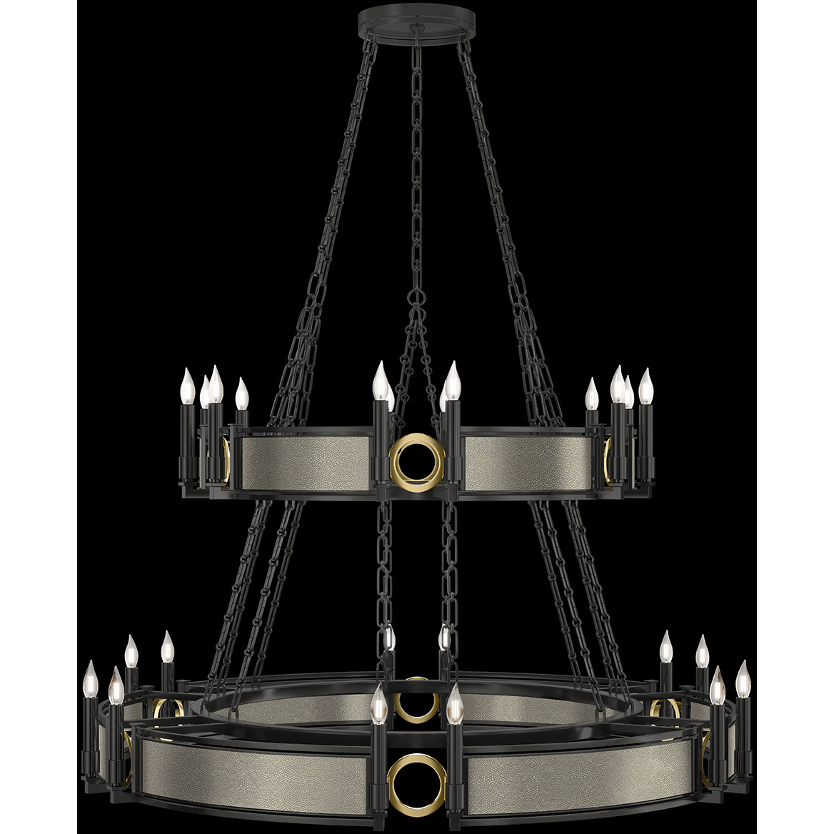 Mirage 24 Light 50 inch Black Chandelier Ceiling Light