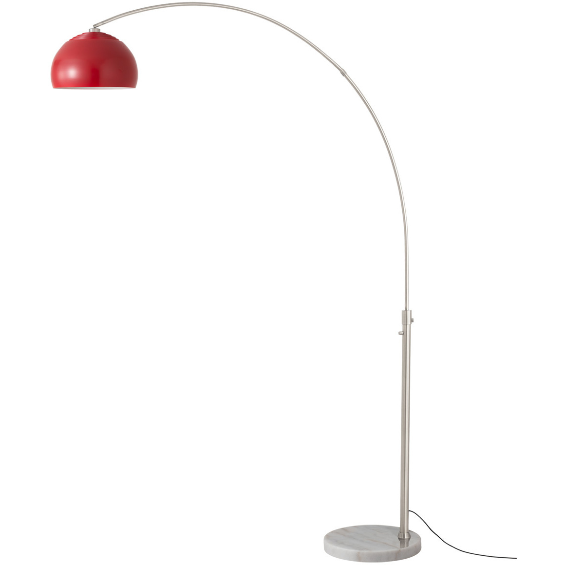 Half Dome 92 inch 14 watt Satin Nickel and White Arc Floor Lamp Portable Light in Crimson Red Steel