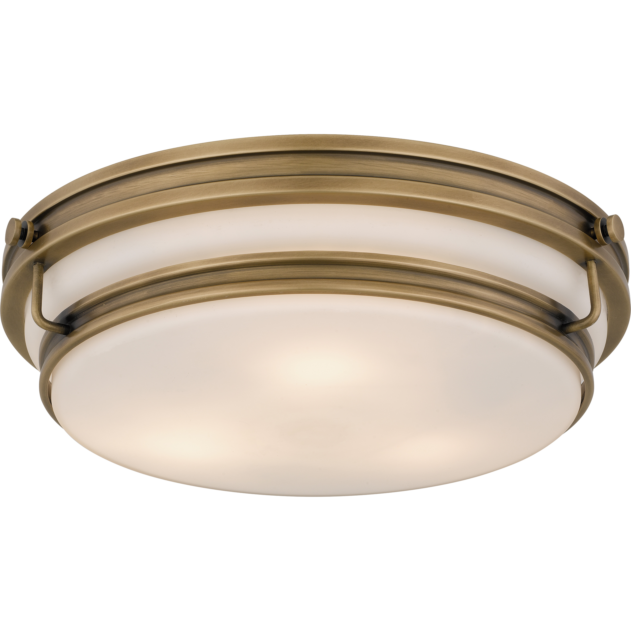Grafton 3 Light 16 inch Weathered Brass Flush Mount Ceiling Light, Medium