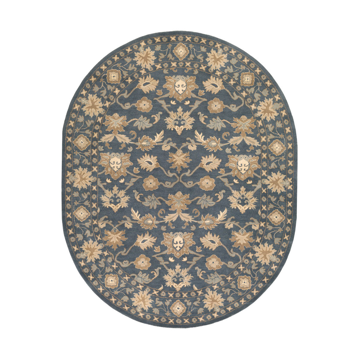 Caesar 120 X 96 inch Dark Green/Sea Foam/Ivory/Khaki/Tan Rugs, Wool