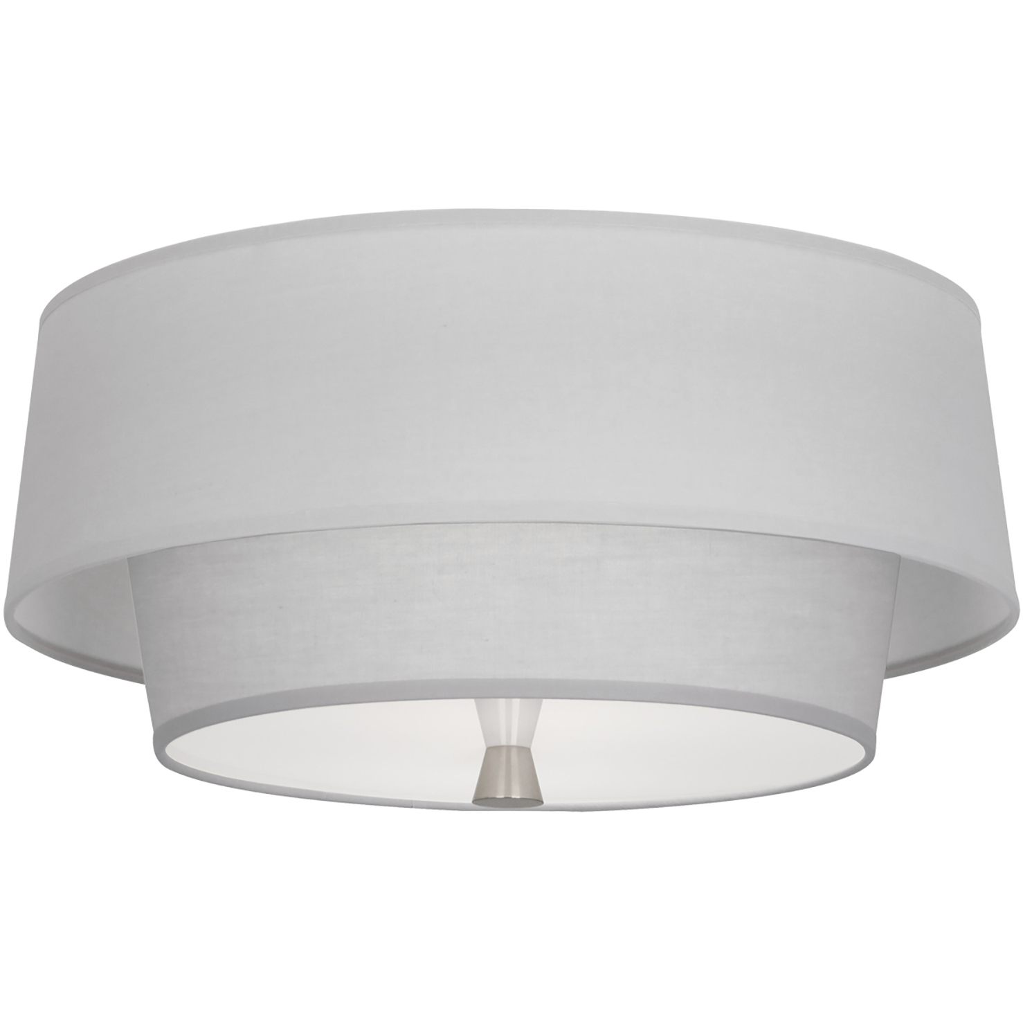 Decker 2 Light 17 inch Polished Nickel Flushmount Ceiling Light in Pearl Gray