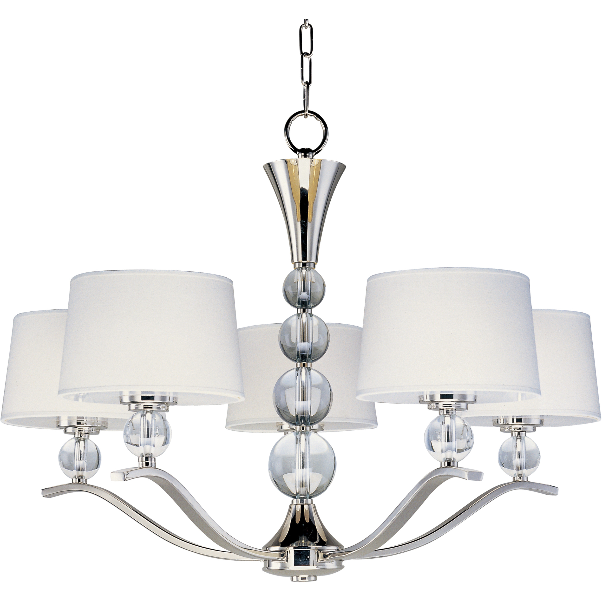 Rondo 5 Light 31 inch Polished Nickel Single-Tier Chandelier Ceiling Light