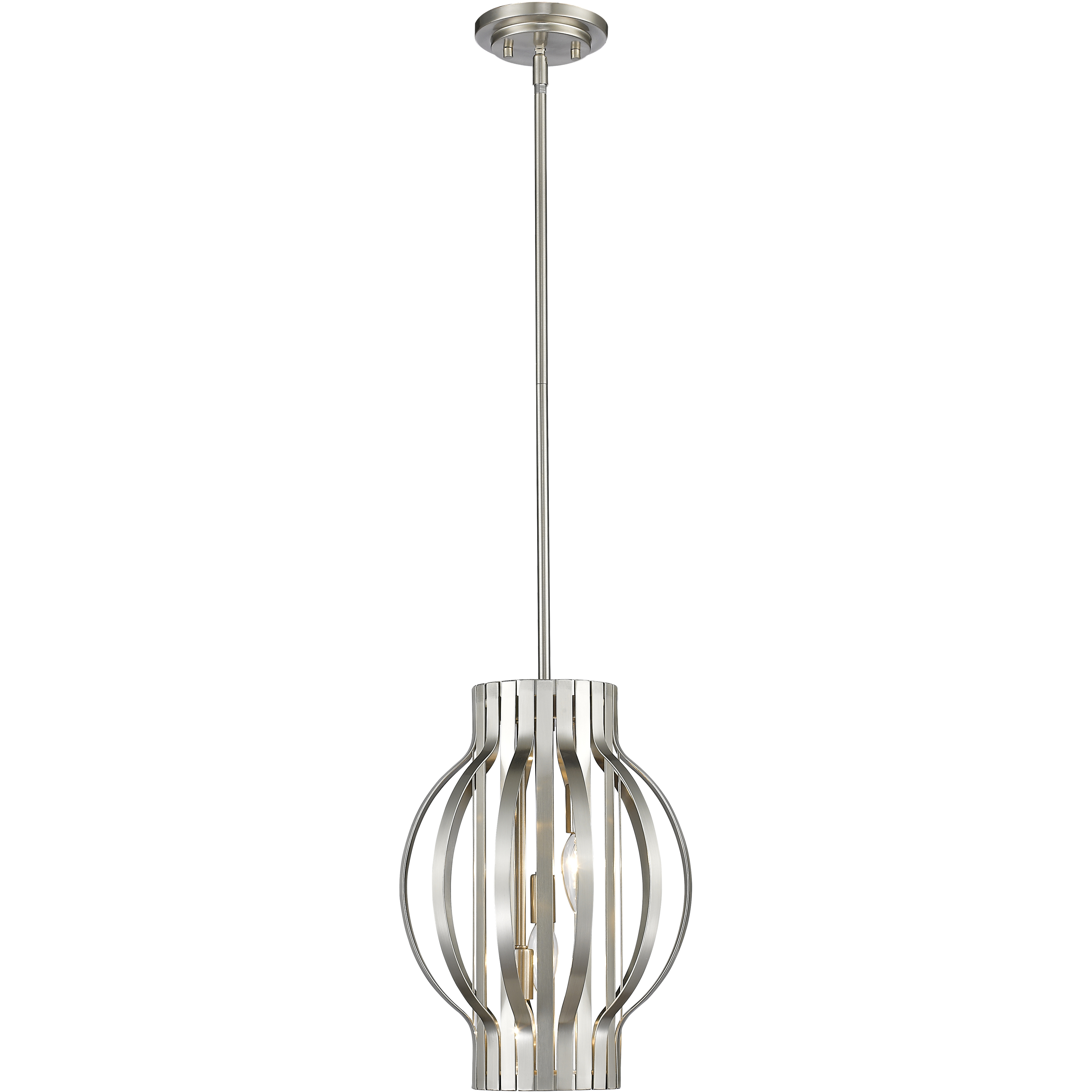 Moundou 3 Light 12 inch Brushed Nickel Pendant Ceiling Light