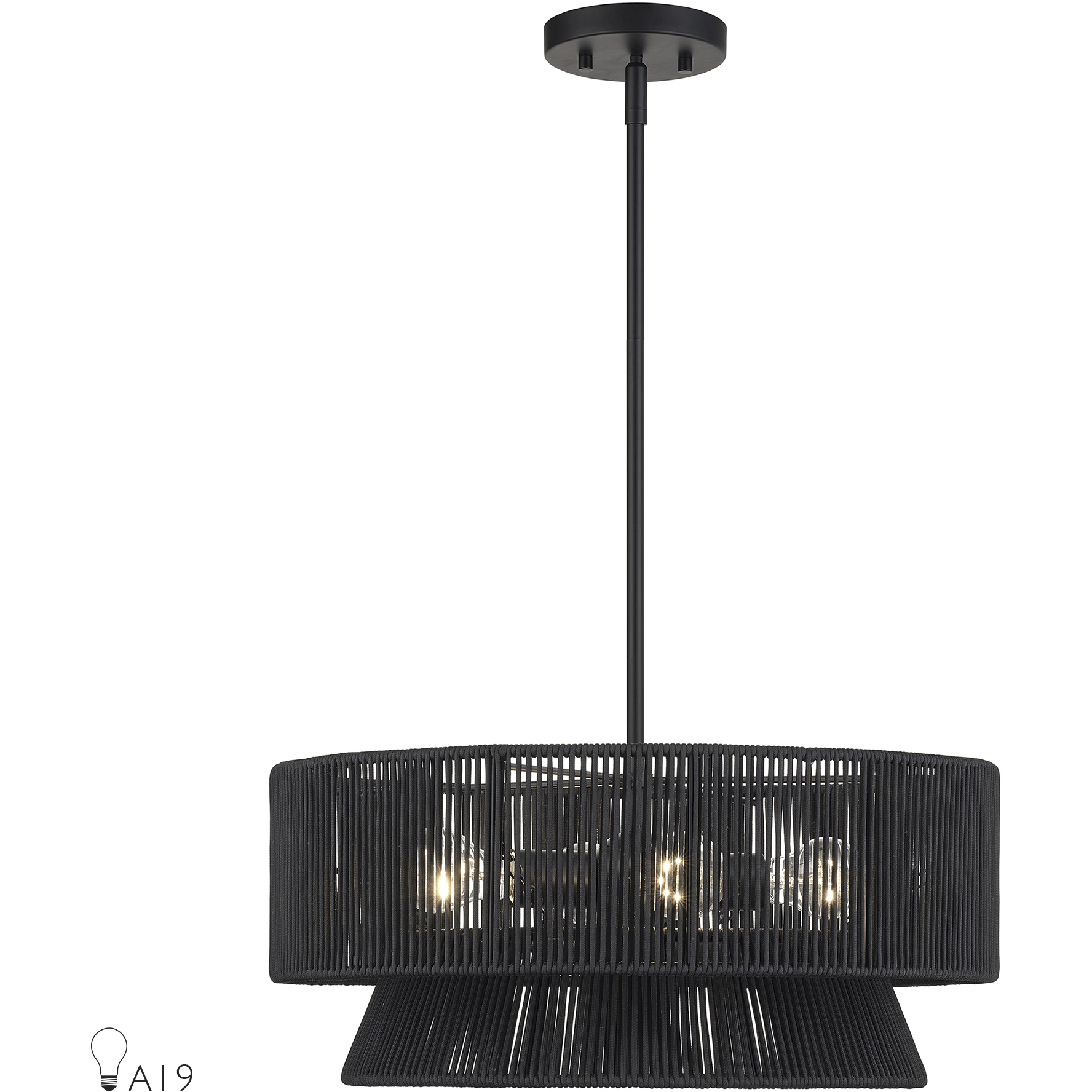 Florell 4 Light 20 inch Black Pendant Chandelier Ceiling Light