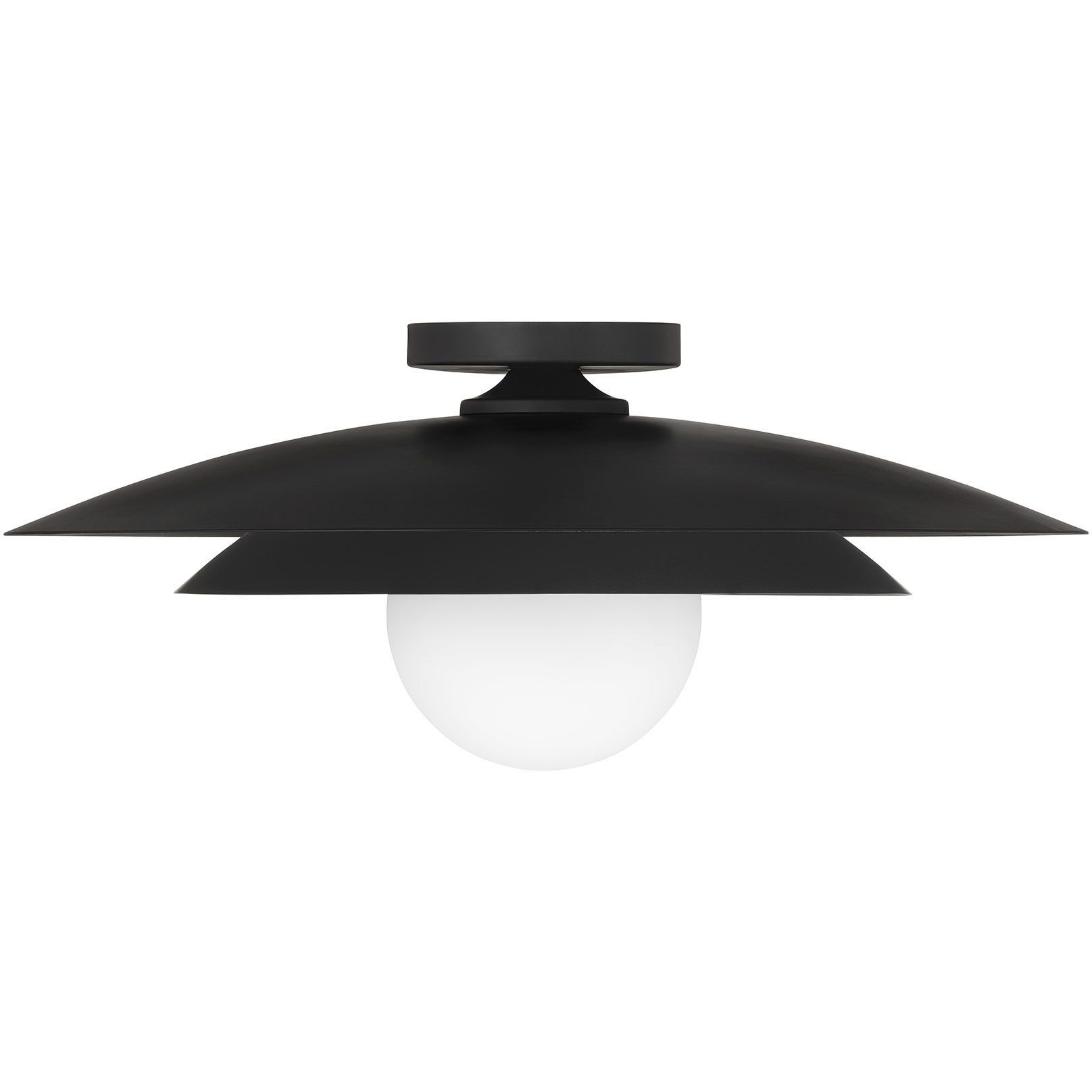 Sherrer 1 Light 20 inch Matte Black Semi-Flush Ceiling Light