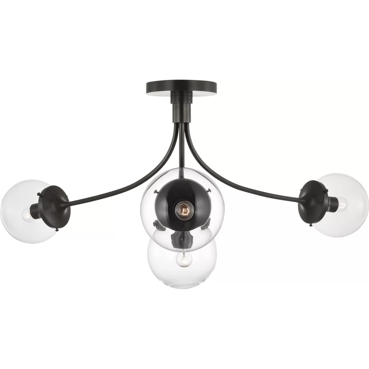 kate spade new york Prescott LED 28.25 inch Bronze Semi-Flush Mount Ceiling Light in Clear Glass, Large