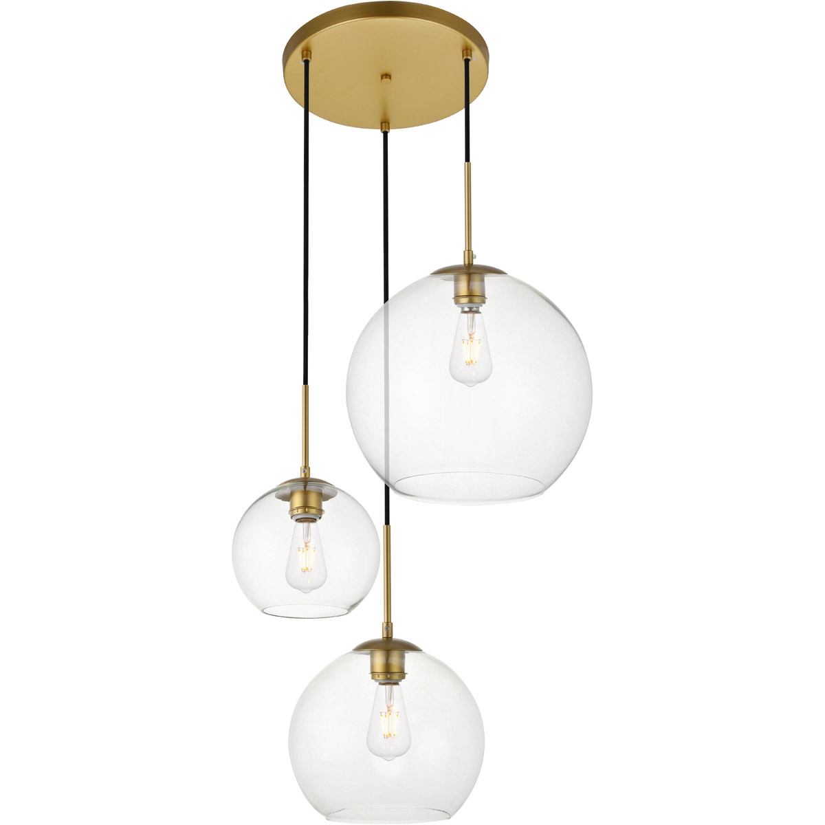 Huntington 3 Light 20.9 inch Brass Pendant Ceiling Light