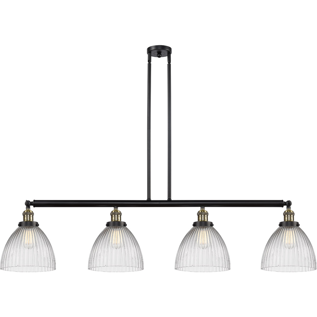 Franklin Restoration Seneca Falls LED 51 inch Black Antique Brass Island Light Ceiling Light, Franklin Restoration