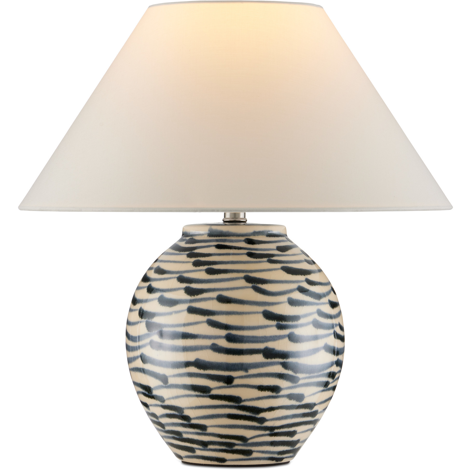 Minnows 15.5 inch 60 watt Navy Blue and Beige Table Lamp Portable Light