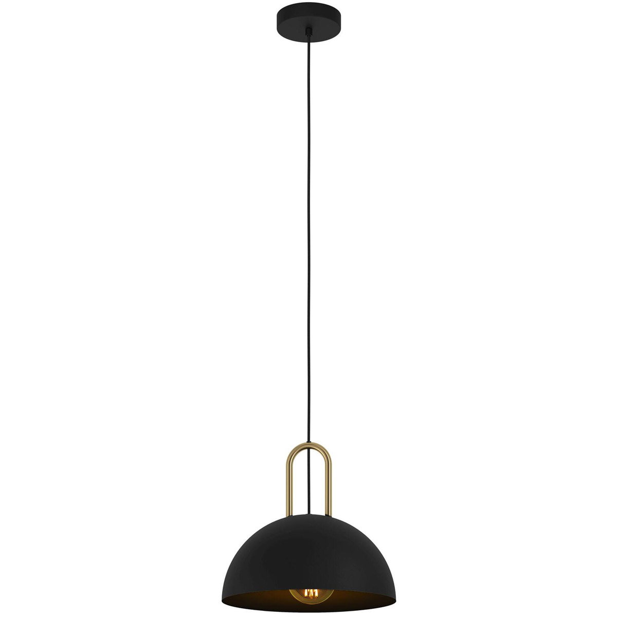 Calmanera 1 Light 13 inch Structured Black and Brushed Brass Pendant Ceiling Light