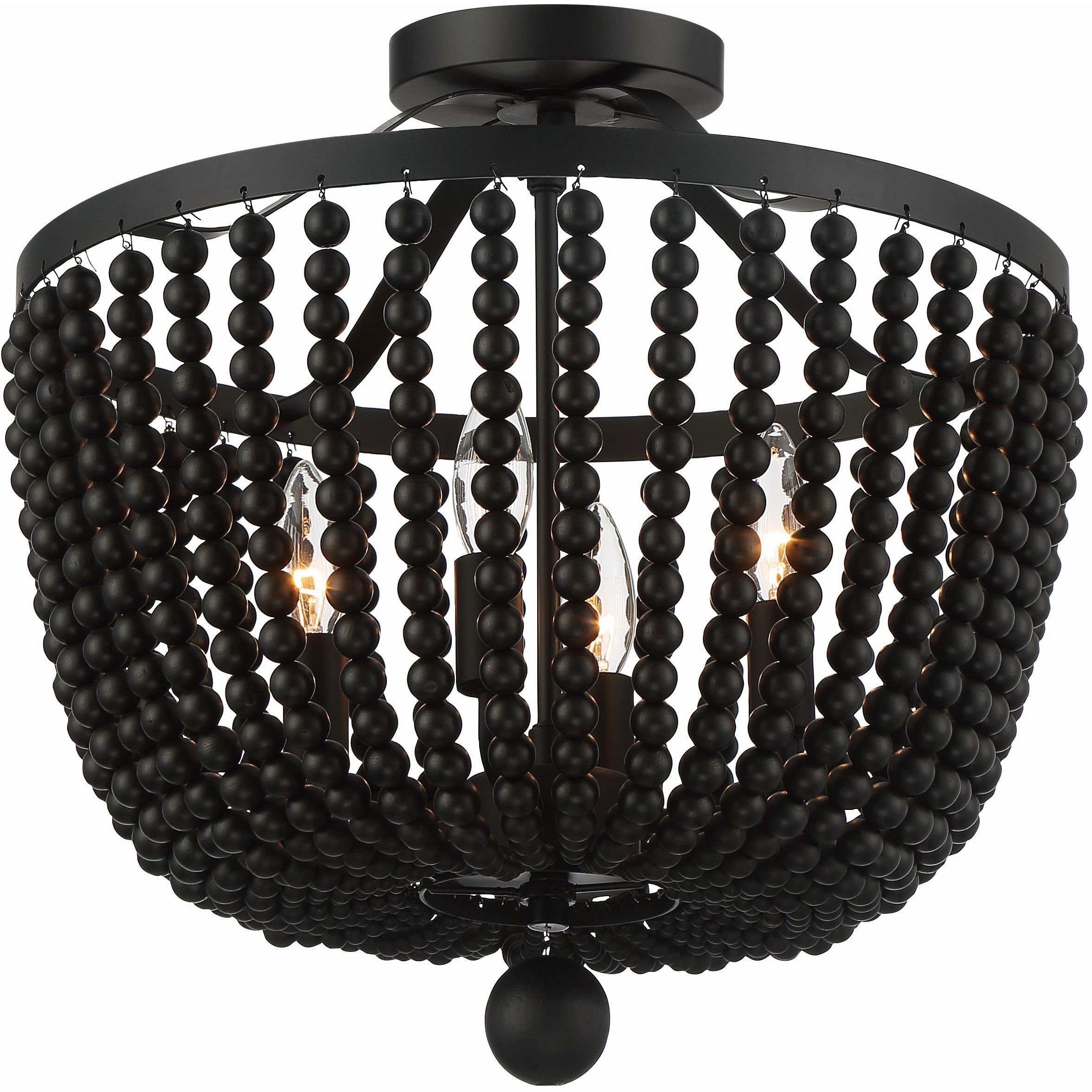 Rylee 4 Light 16.5 inch Matte Black Semi Flush Ceiling Light