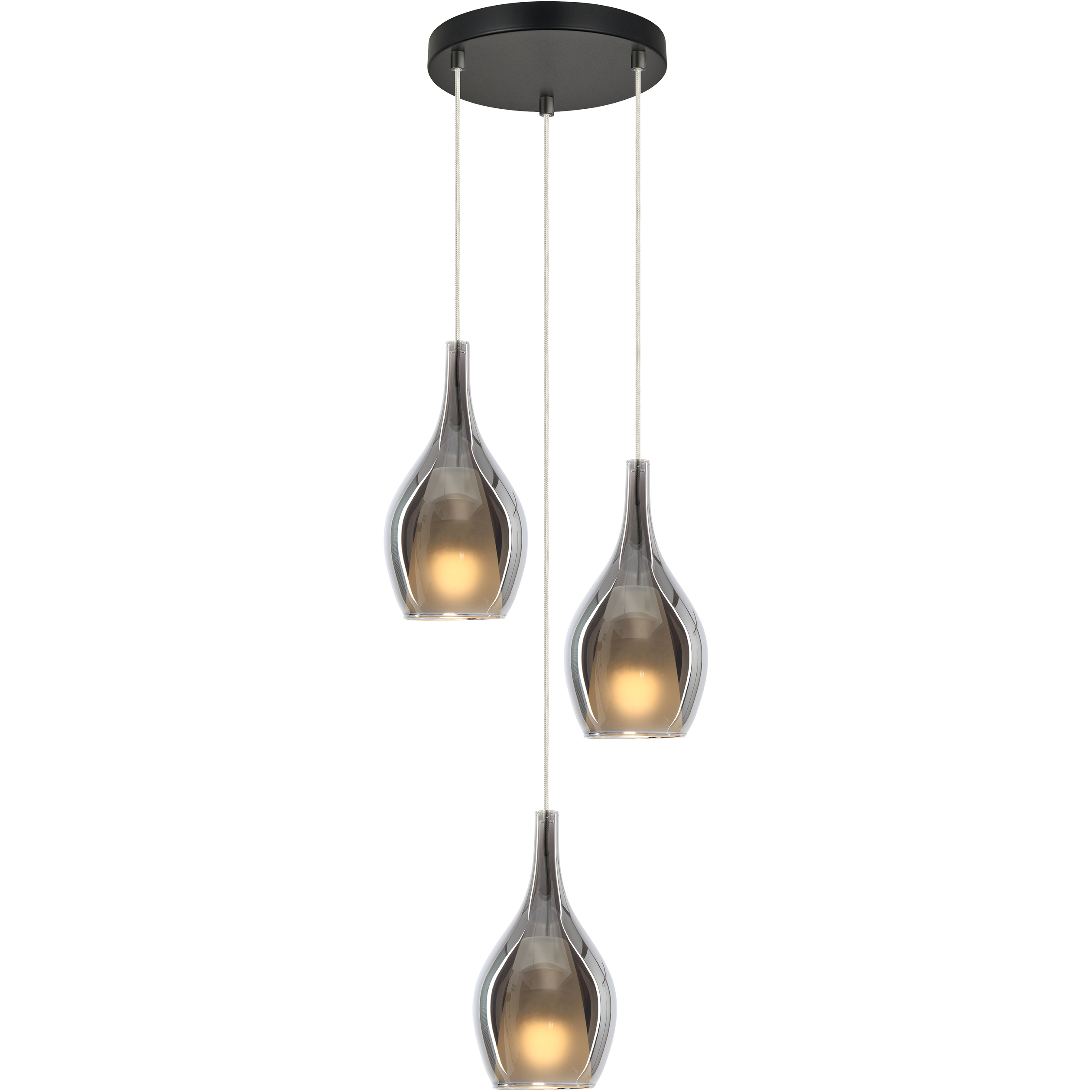 Jericho 3 Light 13.75 inch Matte Black Pendant Ceiling Light
