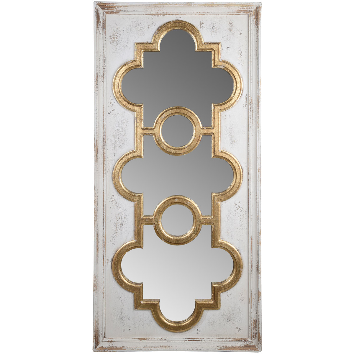 Henley 57.5 X 27.6 inch Antique White and Gold Mirror