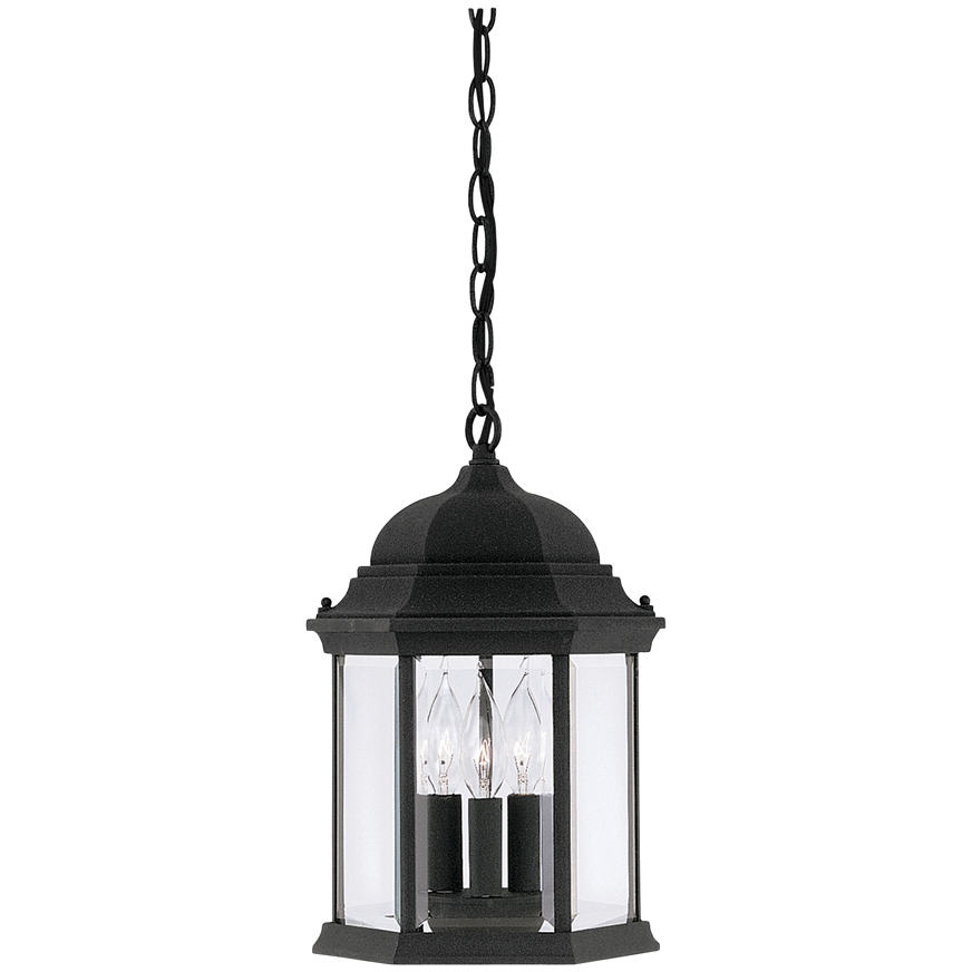 Devonshire 3 Light 9.5 inch Black Outdoor Hanging Lantern