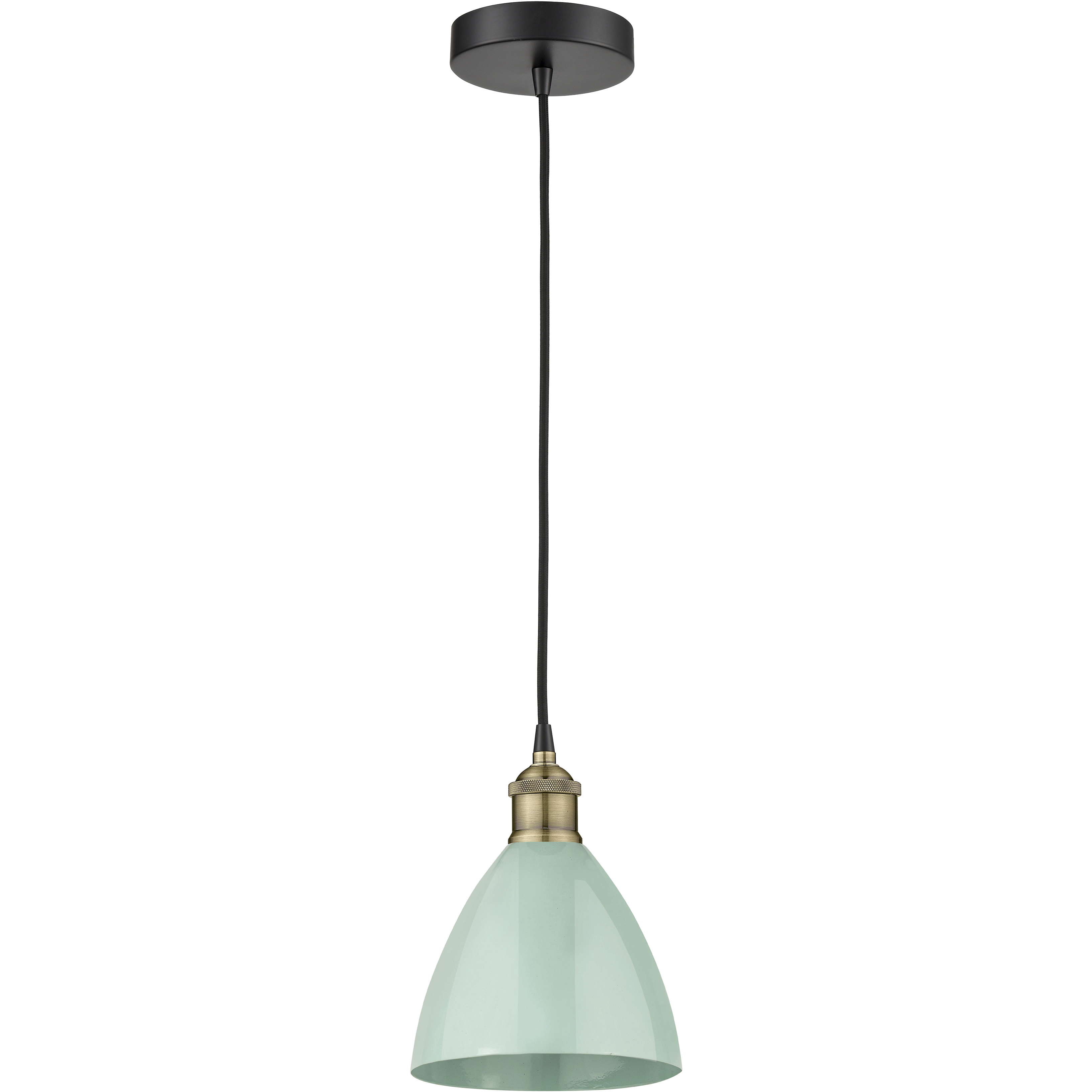Plymouth Dome 1 Light 7.5 inch Black Antique Brass Mini Pendant Ceiling Light in Seafoam