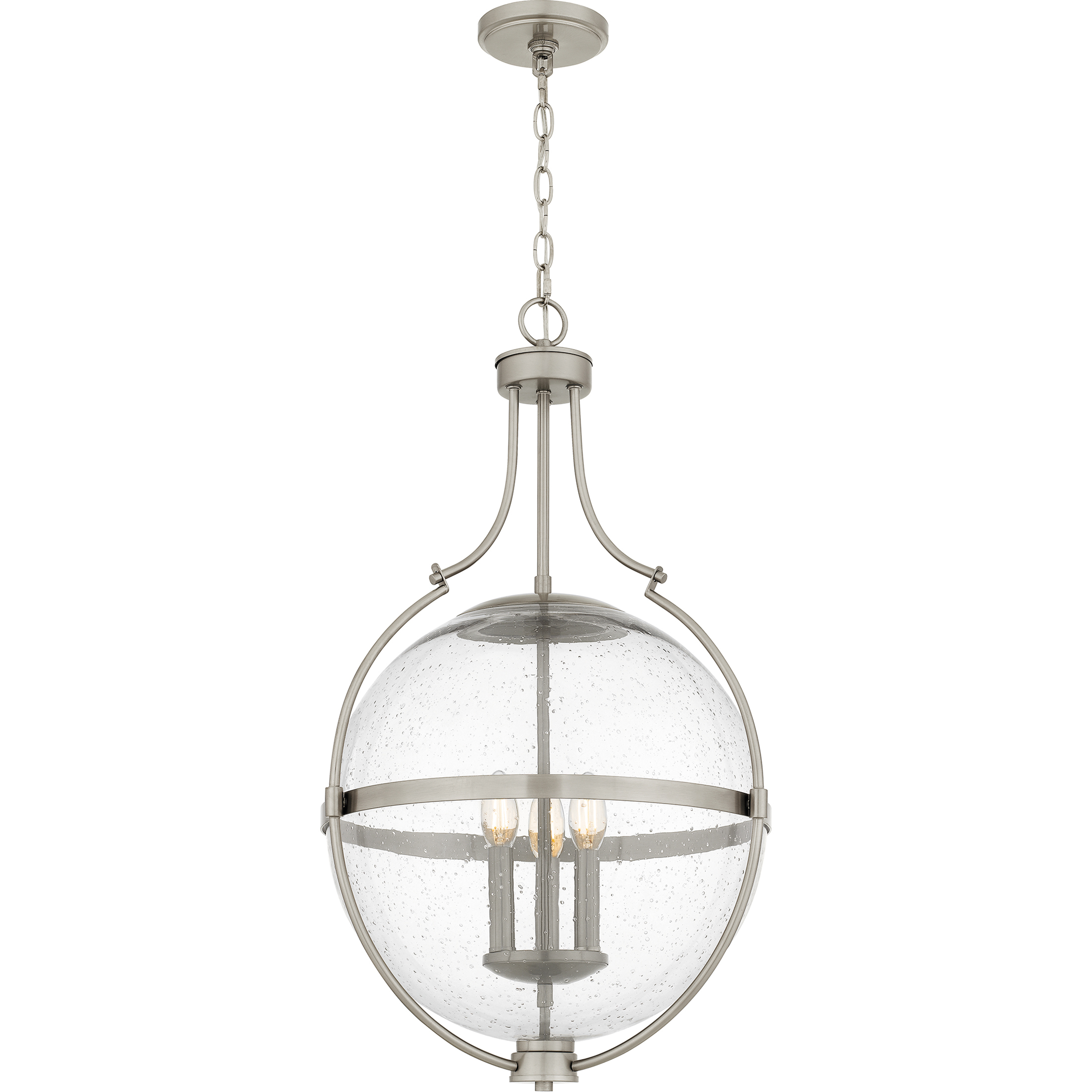 Chicago 3 Light 17.5 inch Brushed Nickel Pendant Ceiling Light, Large