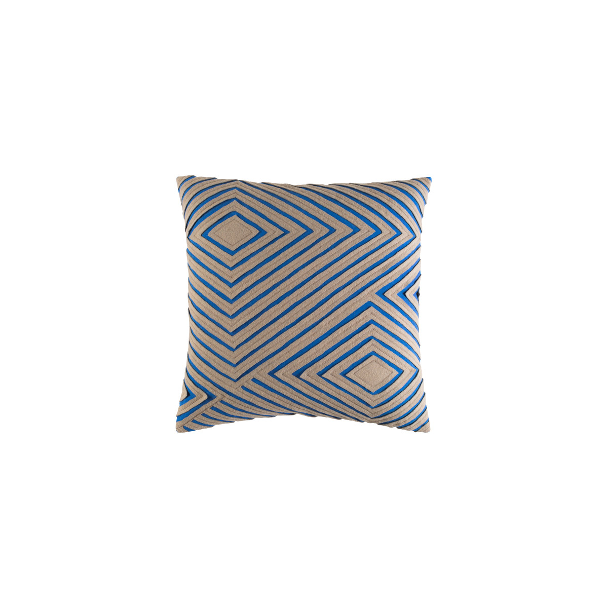 Denmark 20 X 20 inch Bright Blue and Camel Pillow