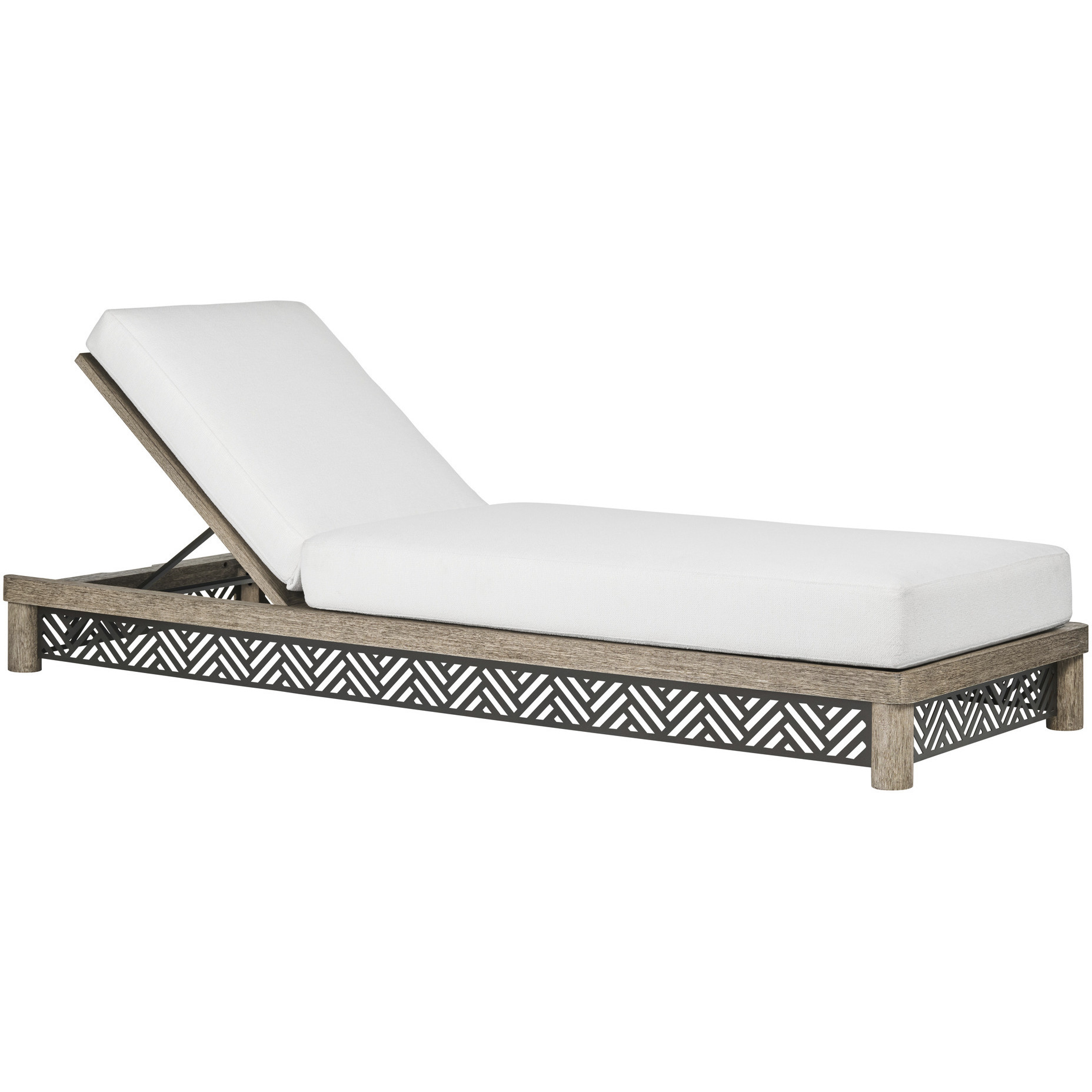 Emoto Pearl and Aged Bronze and Willow Outdoor Chaise