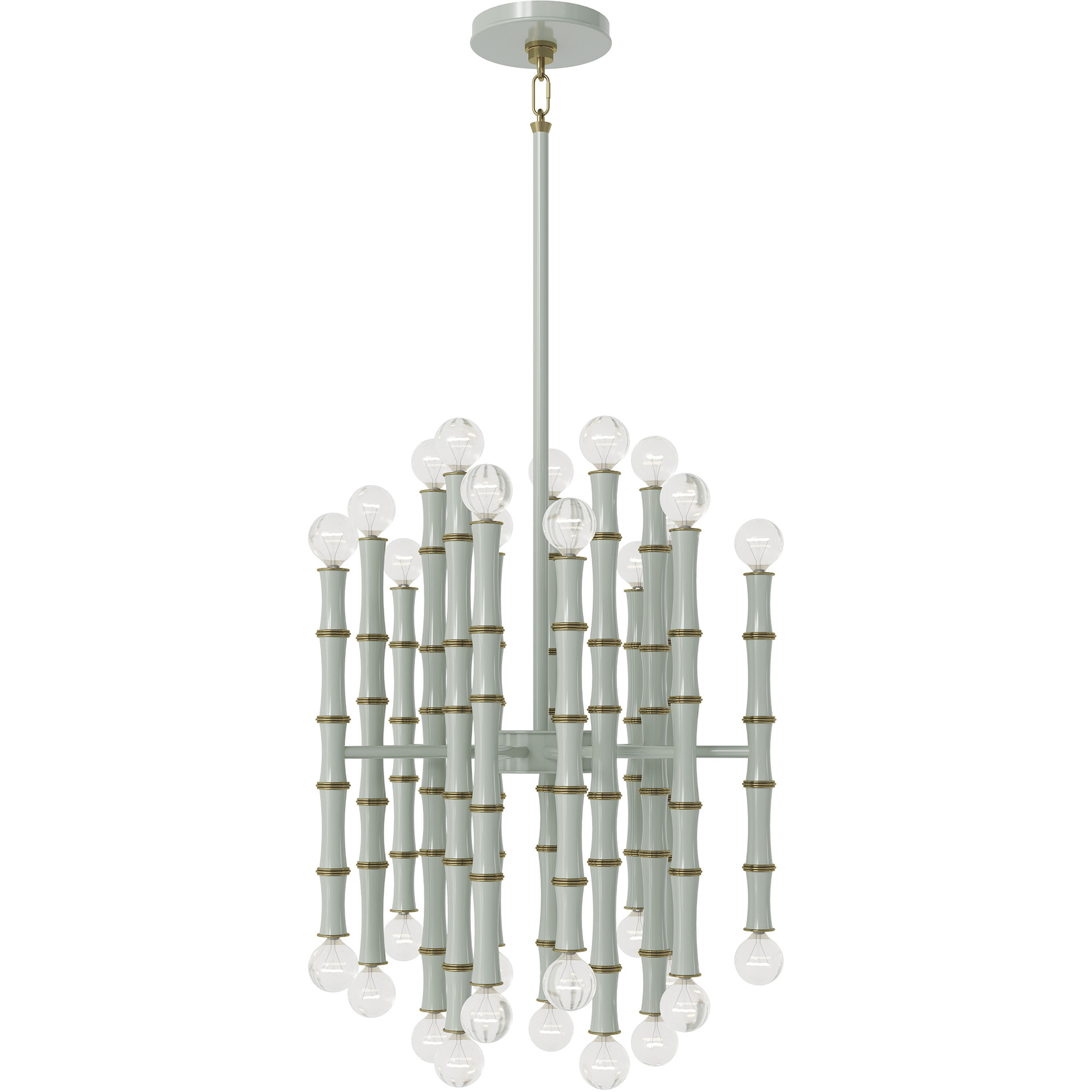 Kane 30 Light 17.75 inch Celadon with Modern Brass Chandelier Ceiling Light