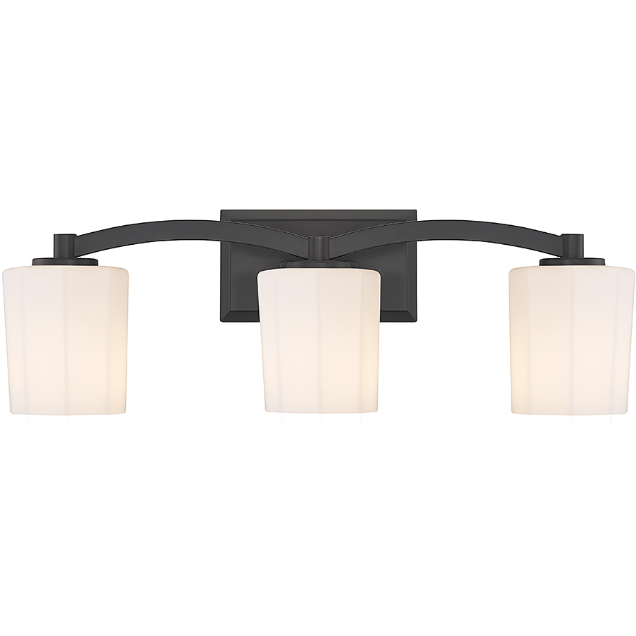 Whitney 3 Light 24 inch Black Bathroom Vanity Light Wall Light