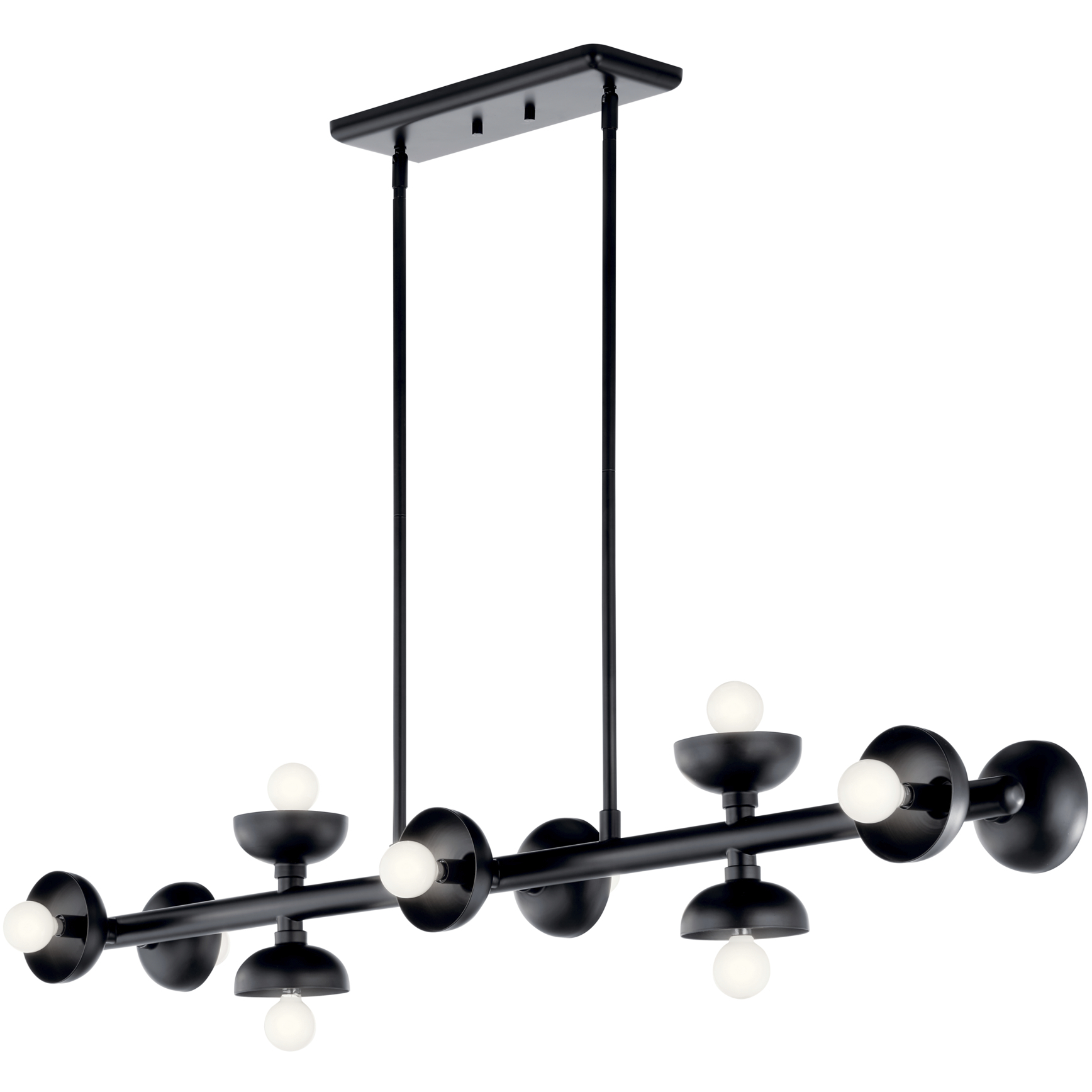 Palta 10 Light 6.5 inch Black Chandelier Linear Ceiling Light, Single