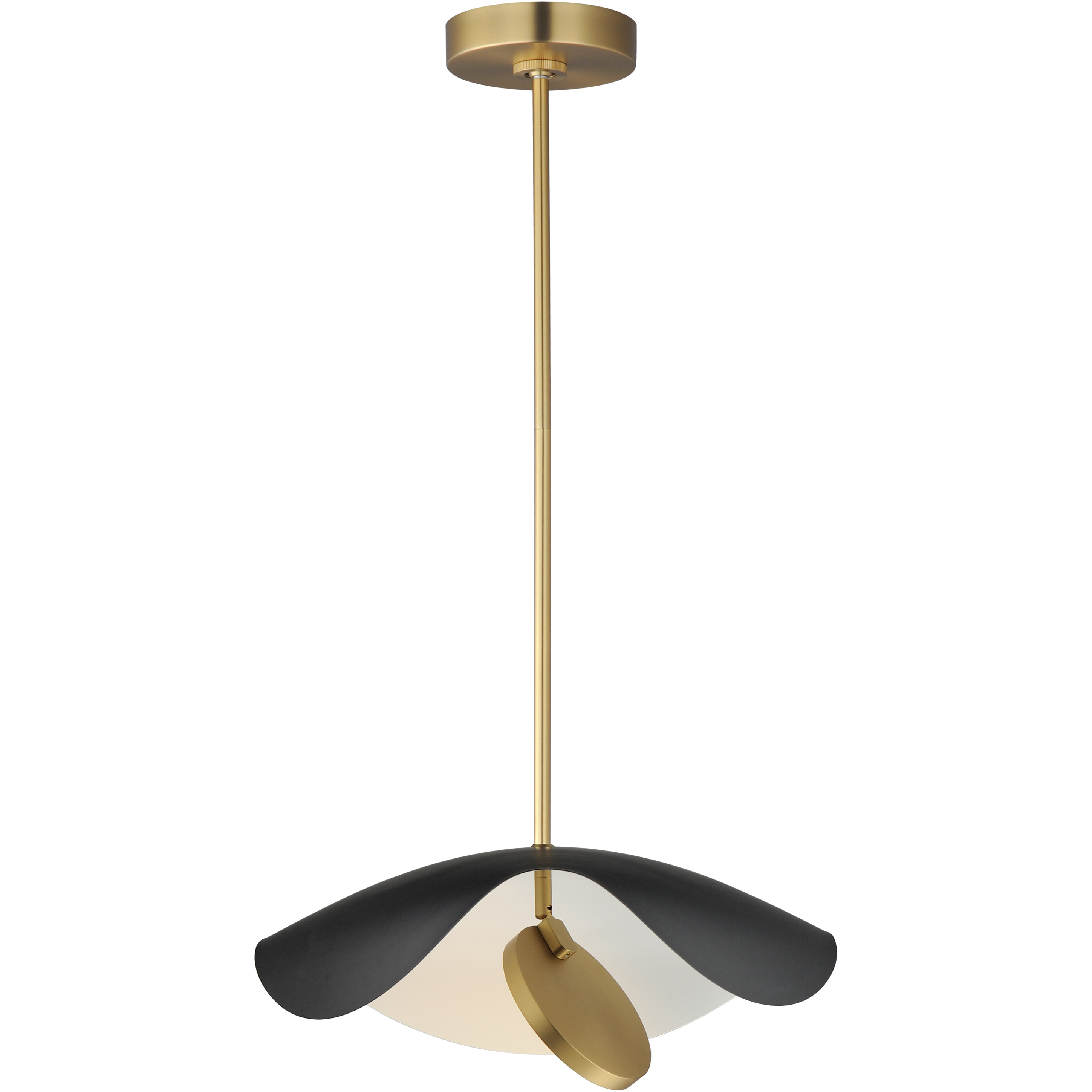 Carmen LED 16.5 inch Black and Gold Single Pendant Ceiling Light in Black/Gold