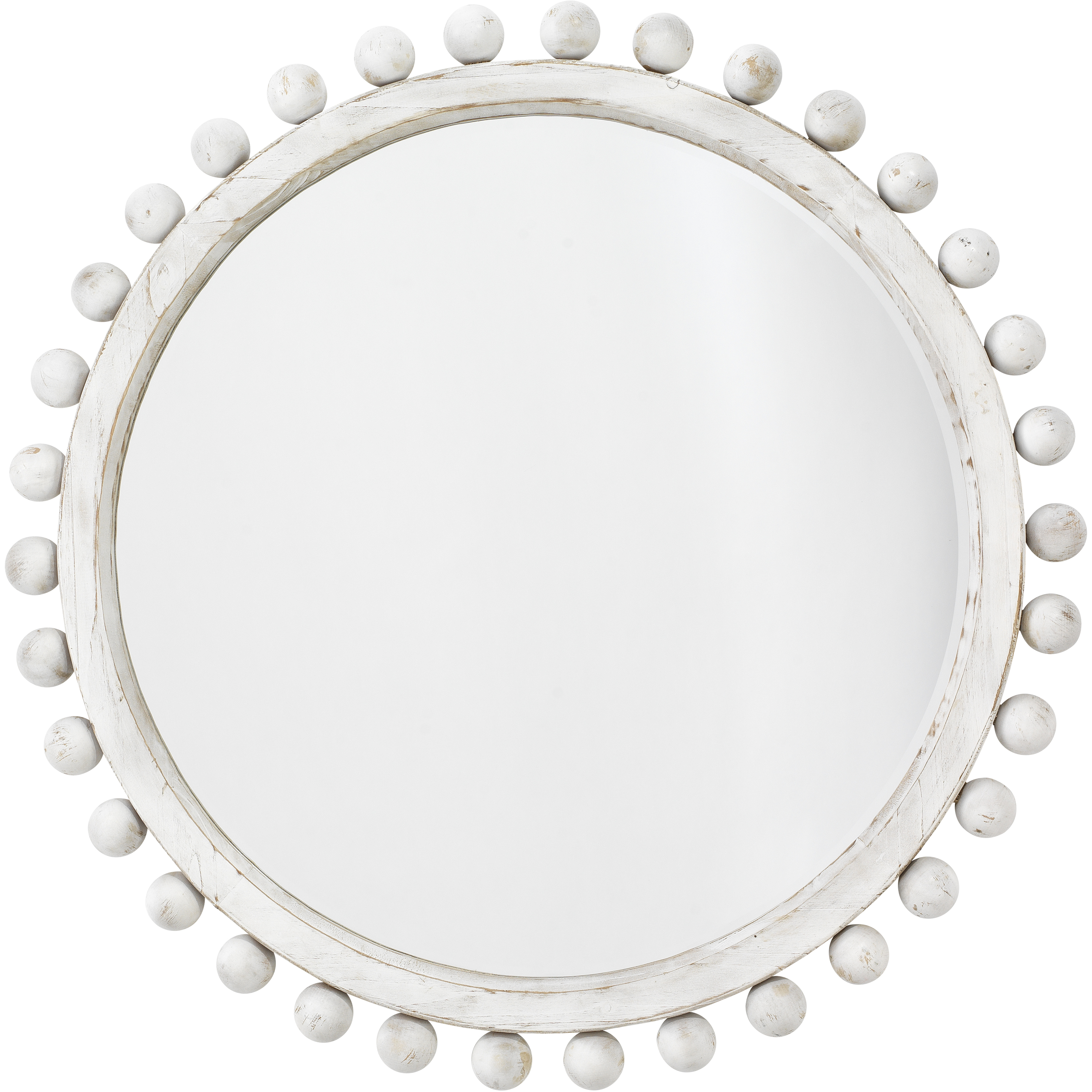 Brighton 34.75 X 34.75 inch White Washed Wood Wall Mirror