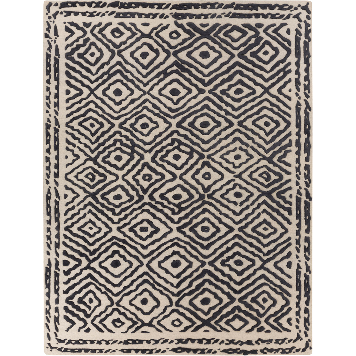 Atlas 132 X 96 inch Charcoal, Beige Rug
