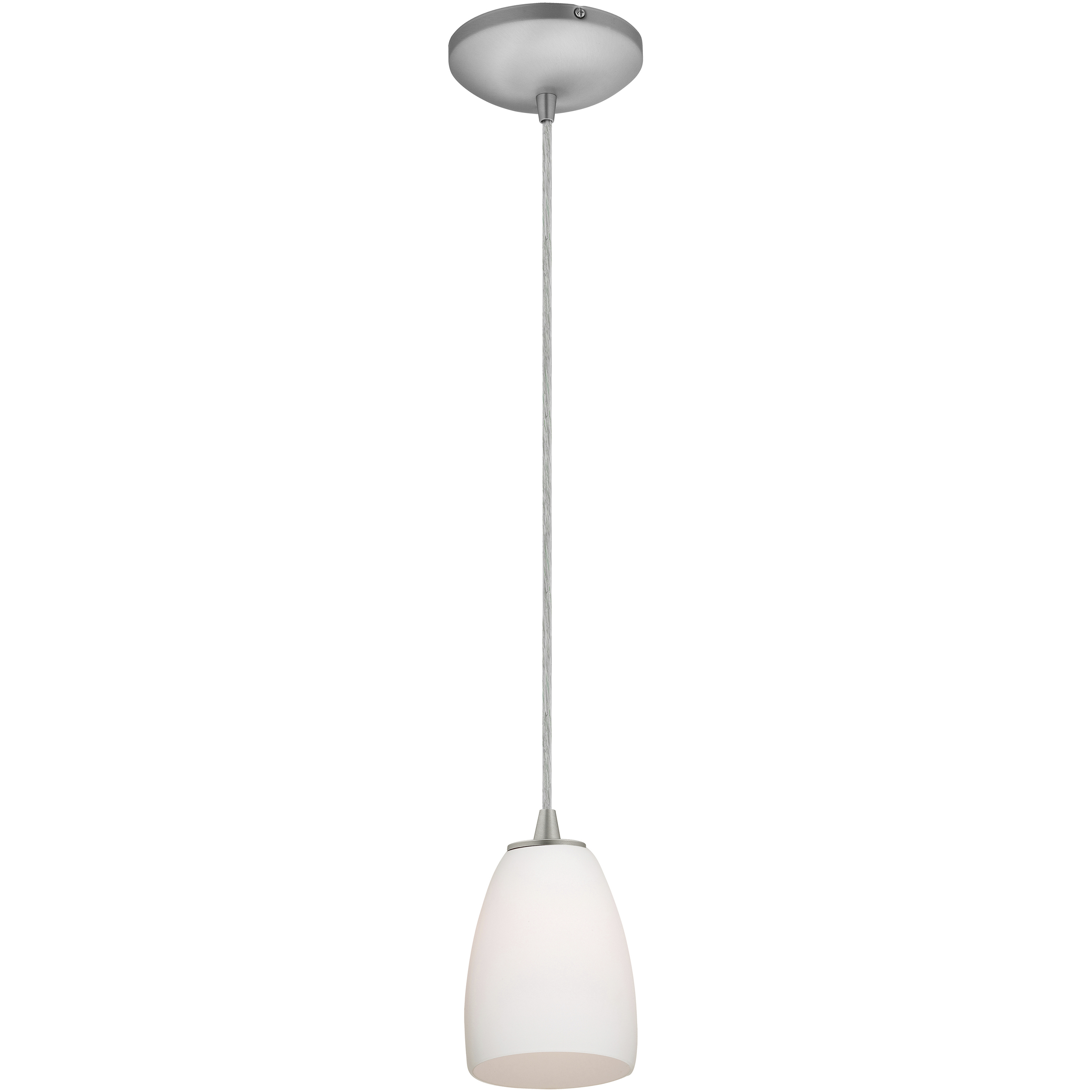 Sherry LED 4.5 inch Brushed Steel Pendant Ceiling Light in Opal