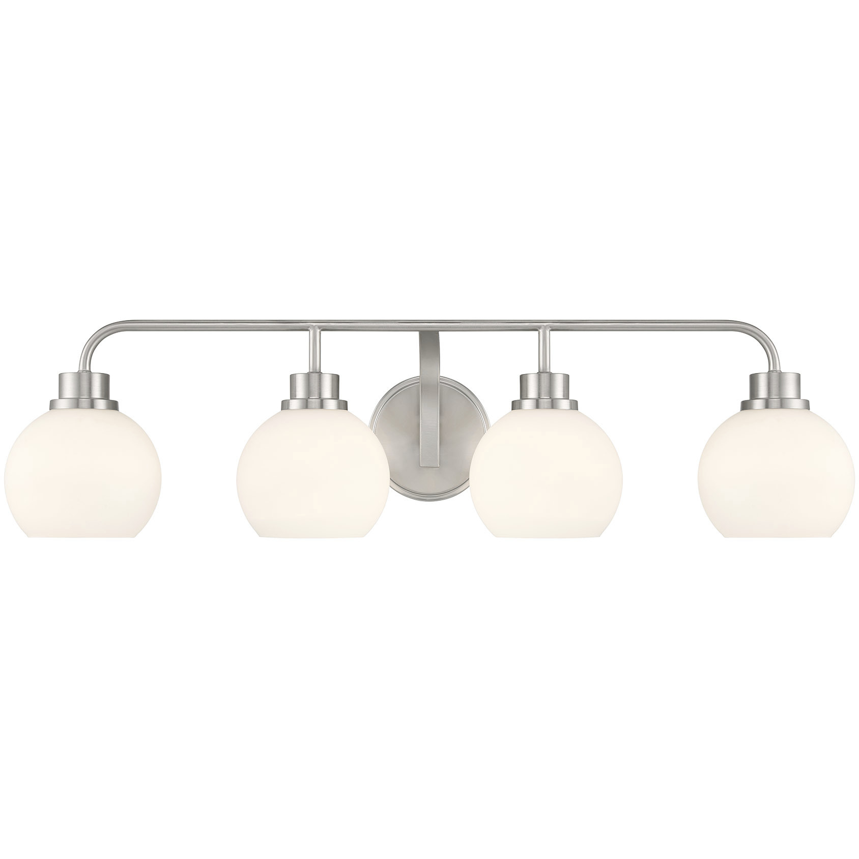 Contemporary 4 Light 32 inch Brushed Nickel Bathroom Vanity Light Wall Light