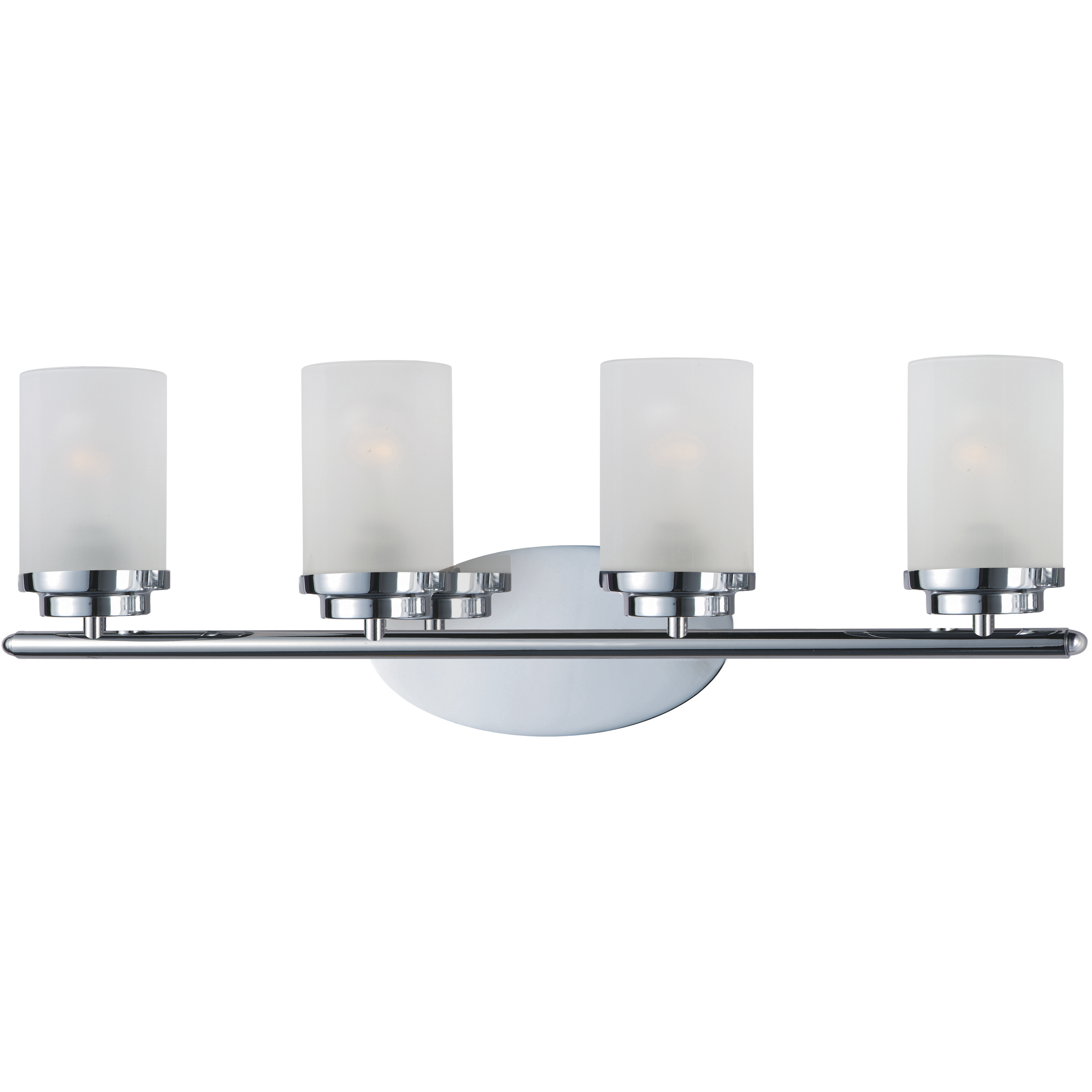 Corona 4 Light 26.25 inch Polished Chrome Bath Vanity Wall Light in Frosted