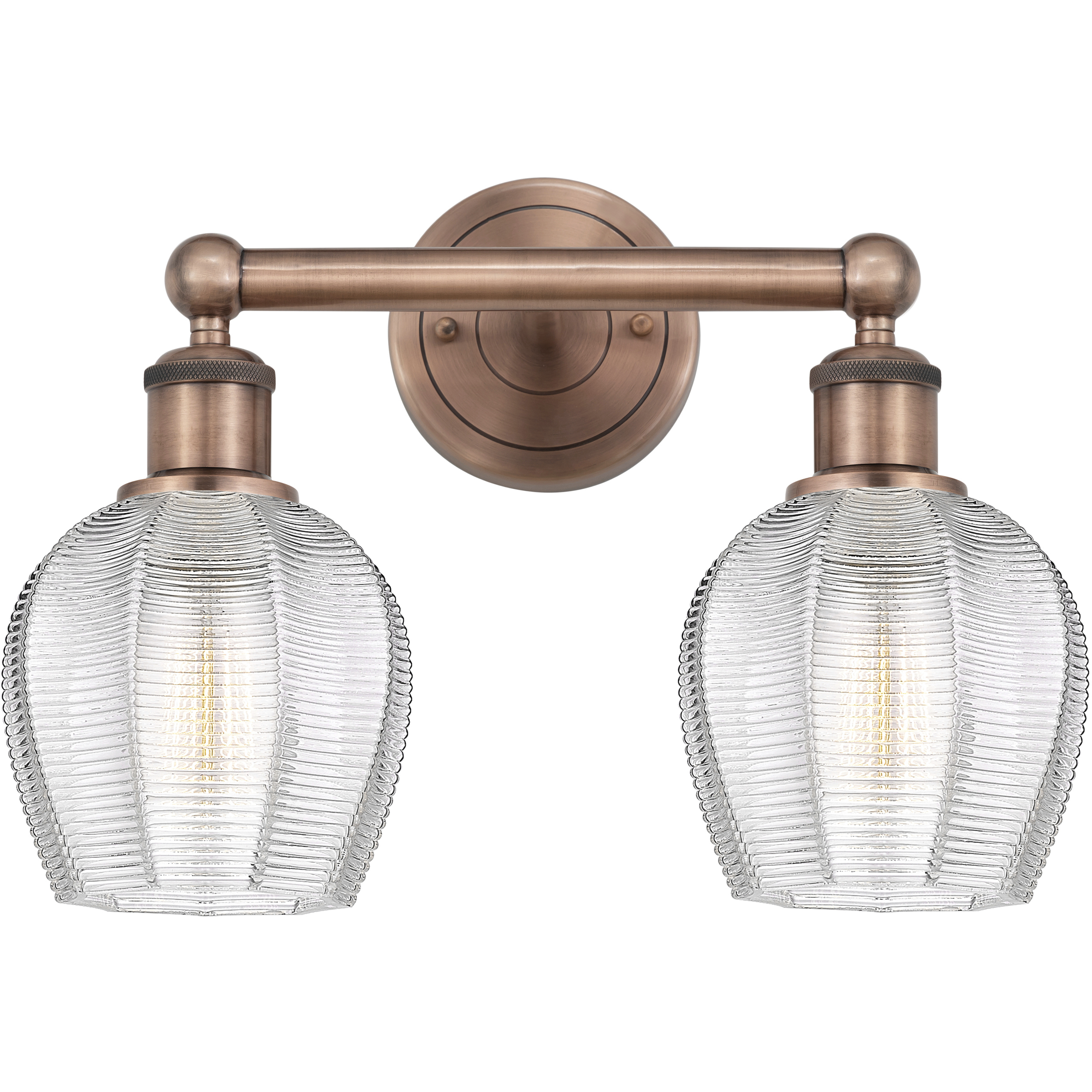 Norfolk 2 Light 14.75 inch Antique Copper Bath Vanity Light Wall Light in Clear