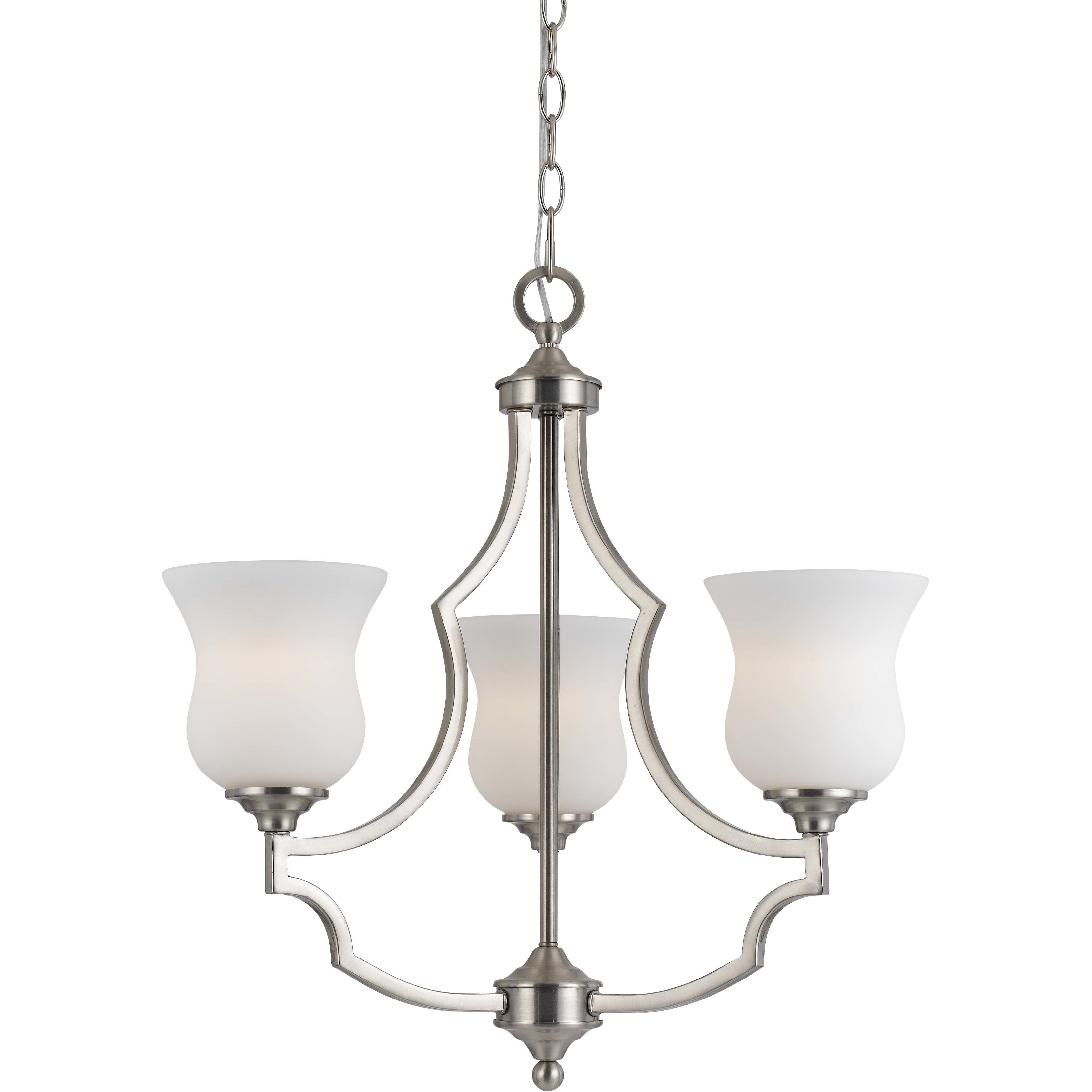Barrie 3 Light 22 inch Brushed Steel Chandelier Ceiling Light
