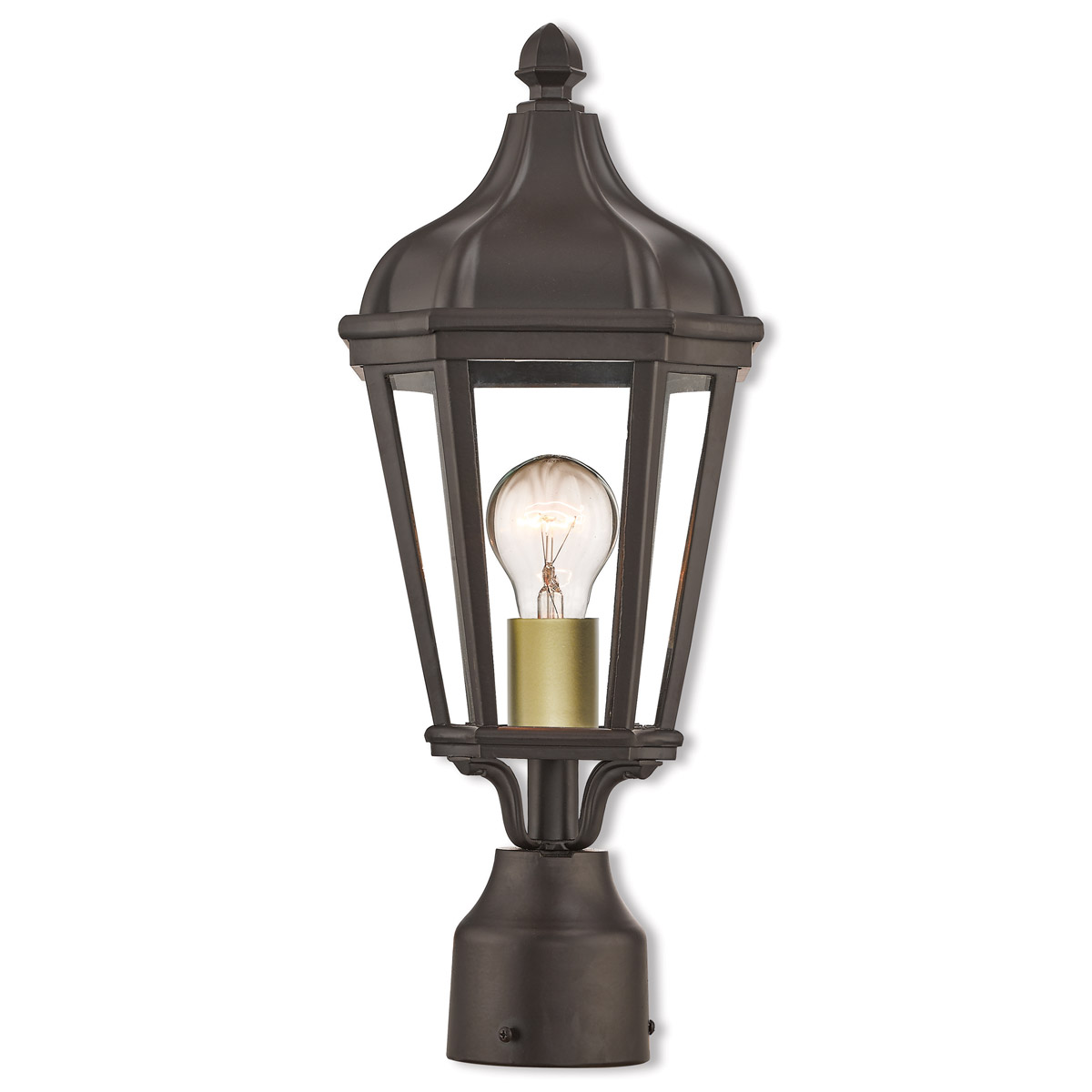 Morgan 1 Light 17.75 inch Bronze Outdoor Post Top Lantern