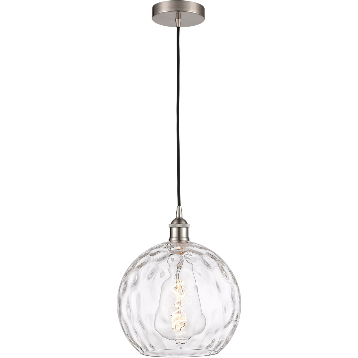 Edison Athens Water Glass LED 10 inch Brushed Satin Nickel Mini Pendant Ceiling Light