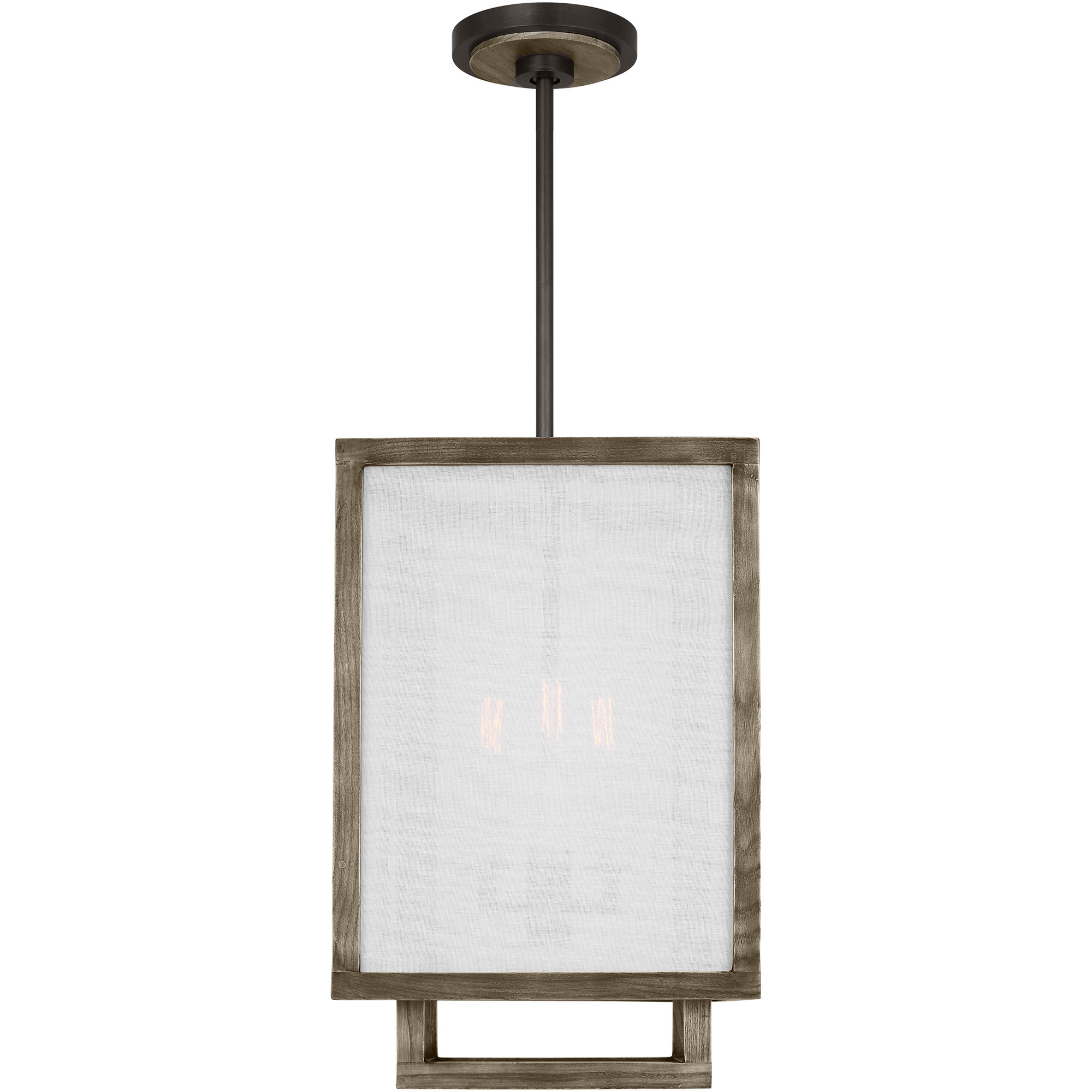 Thom Filicia Brockway 3 Light 11.38 inch Weathered Oak Wood Lantern Pendant Ceiling Light