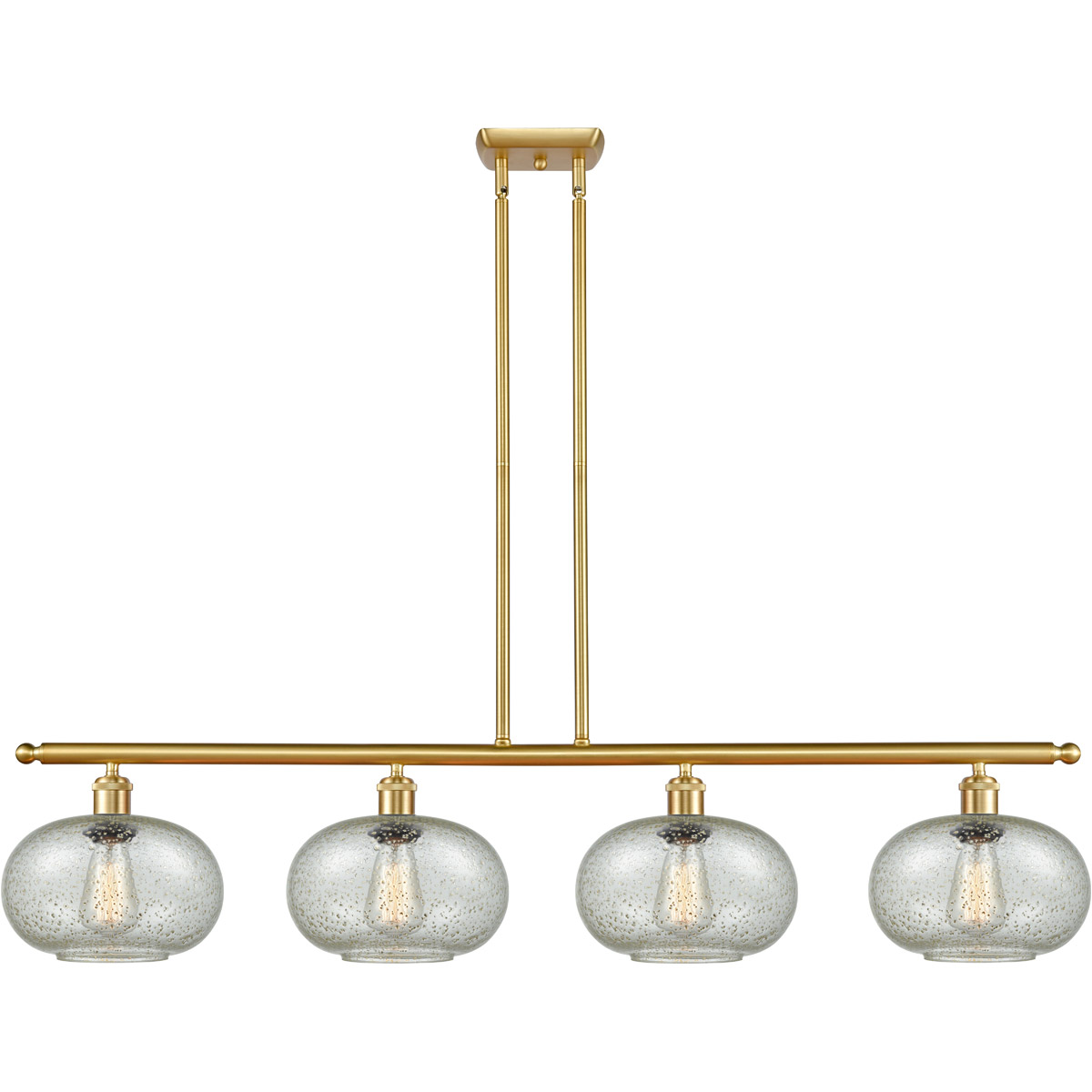 Ballston Gorham LED 48 inch Satin Gold Island Light Ceiling Light in Mica Glass, Ballston