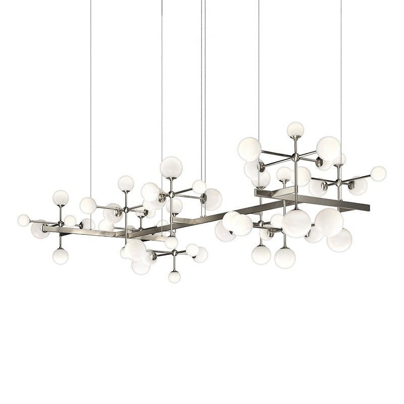 Nebula LED 95.5 inch Satin Nickel Chandelier Ceiling Light in Add 20 ft ...