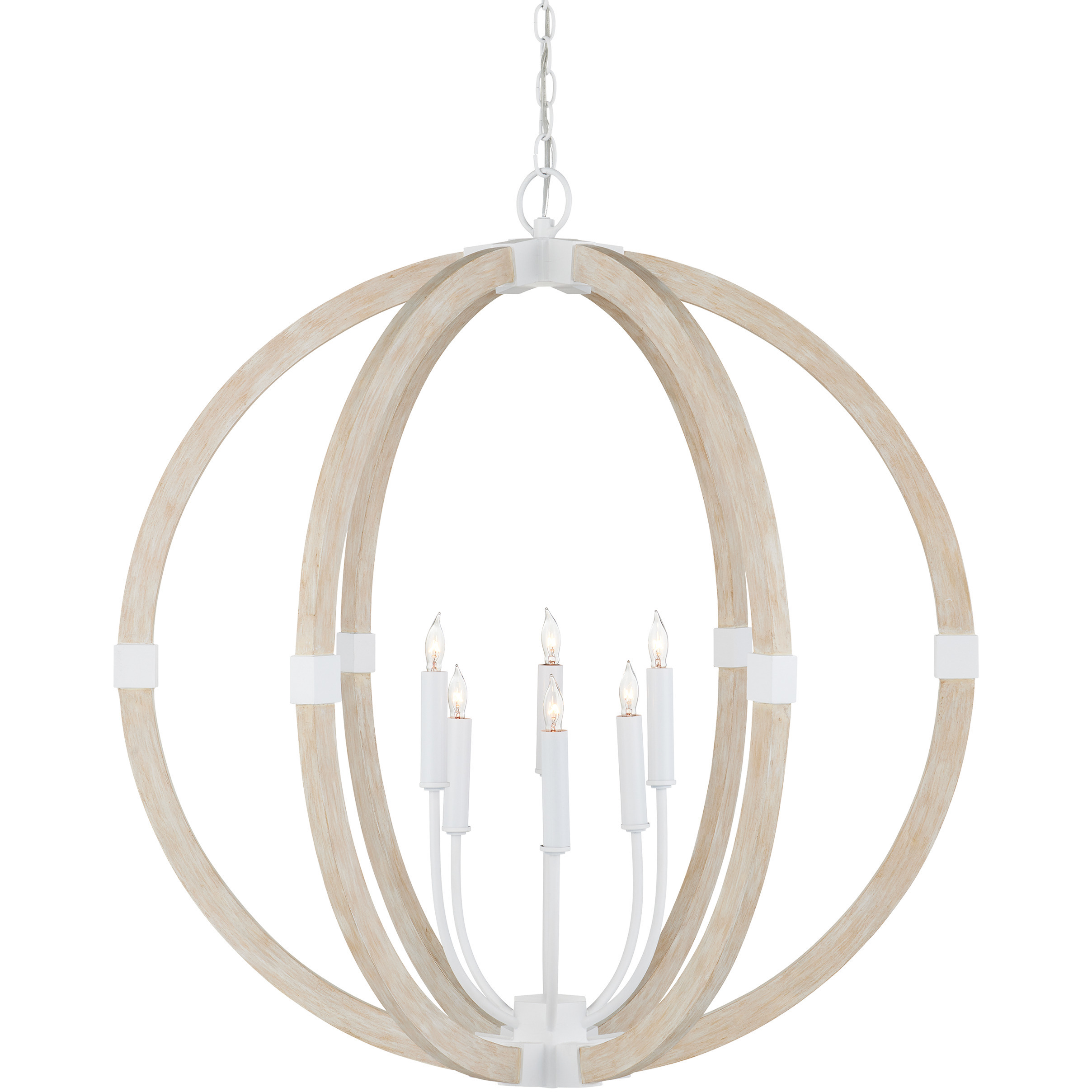 Bastian 6 Light 31 inch Sugar White and Sandstone Orb Chandelier Ceiling Light
