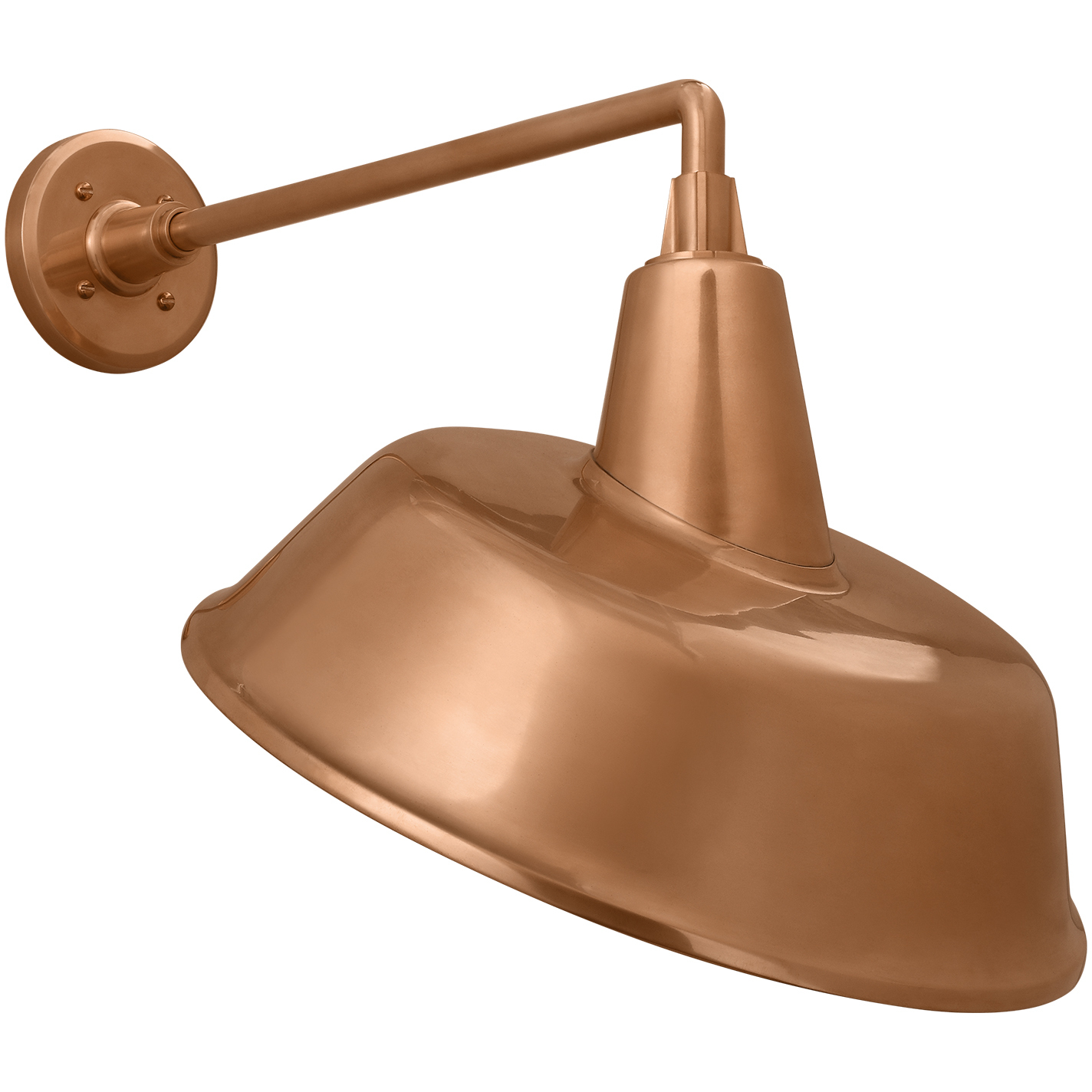 Thomas O'Brien Academy Barn Light LED 18.5 inch Soft Copper Mack Barn Light in 16" Soft Copper Tilted Bowers Shade