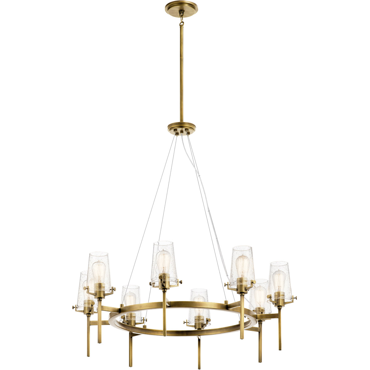 Alton 8 Light 38 inch Natural Brass Chandelier 1 Tier Large Ceiling Light, 1 Tier Large