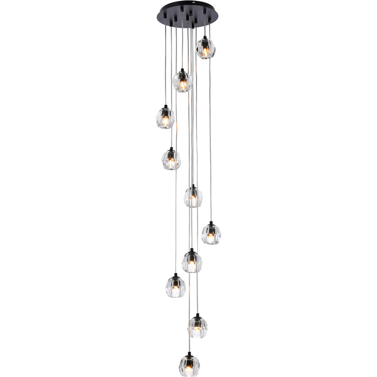 Eren 10 Light 11 inch Black Pendant Ceiling Light
