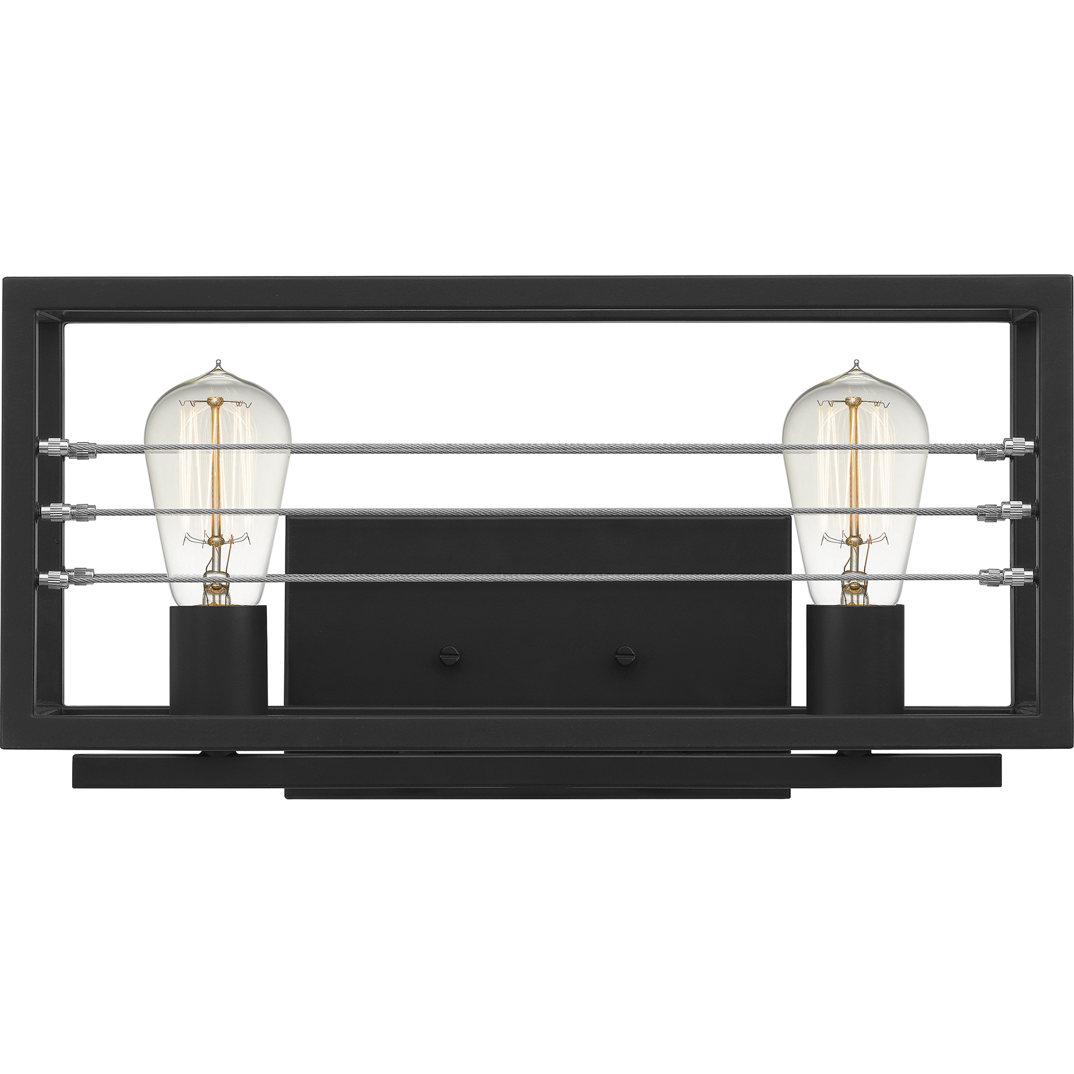 Awendaw 2 Light 16 inch Matte Black Bath Light Wall Light, Medium